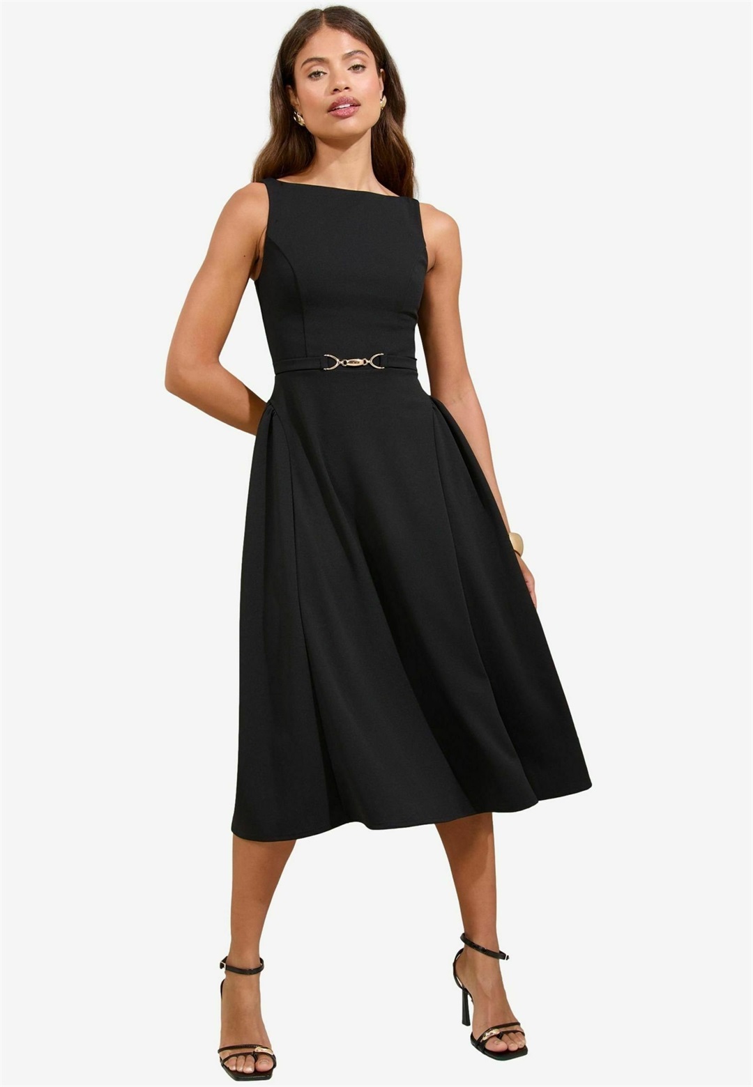 Lipsy REGULAR FIT-SLEEVELESS SNAFFLE TRIM MIDI SKATER - Freizeitkleid - black/schwarz