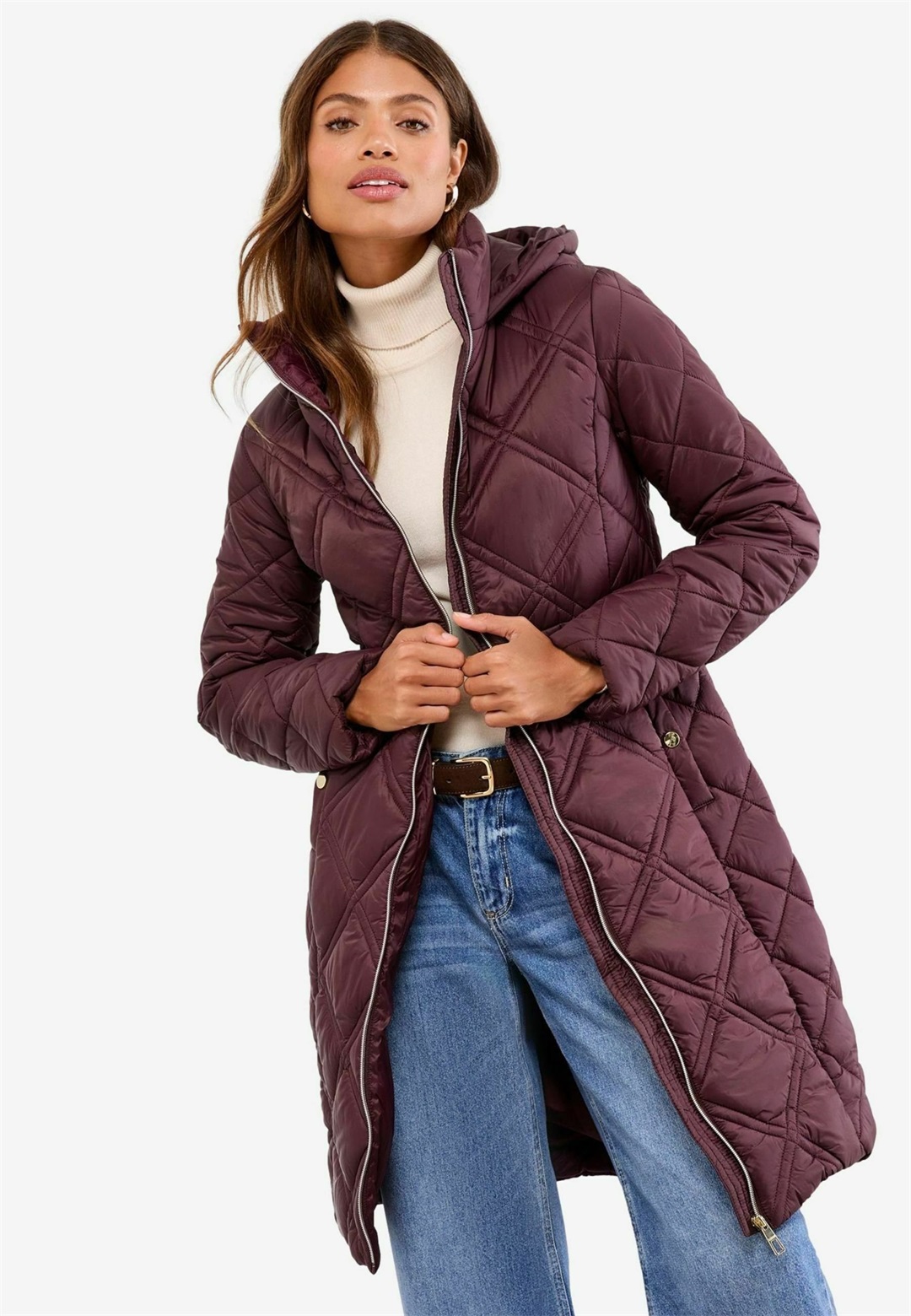 Lipsy Wintermantel - cherry red/bordeaux