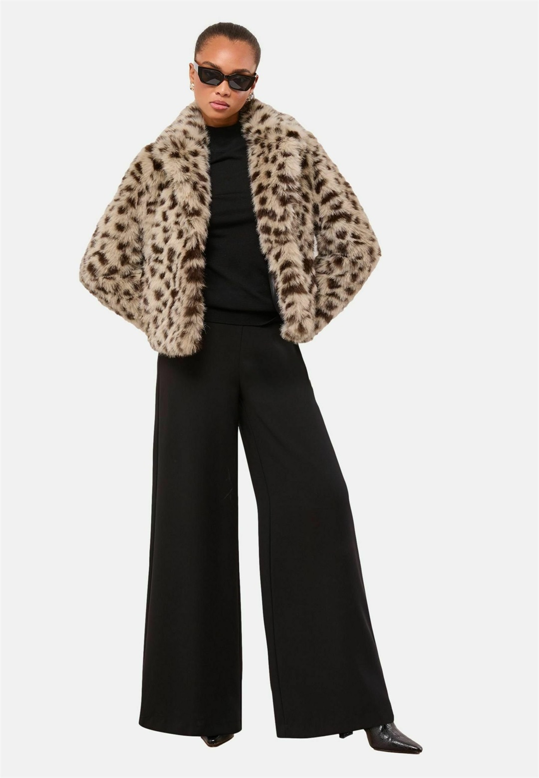 Lipsy REGULAR FIT - SHORT COLLARED - Winterjacke - animal print faux fur/beige