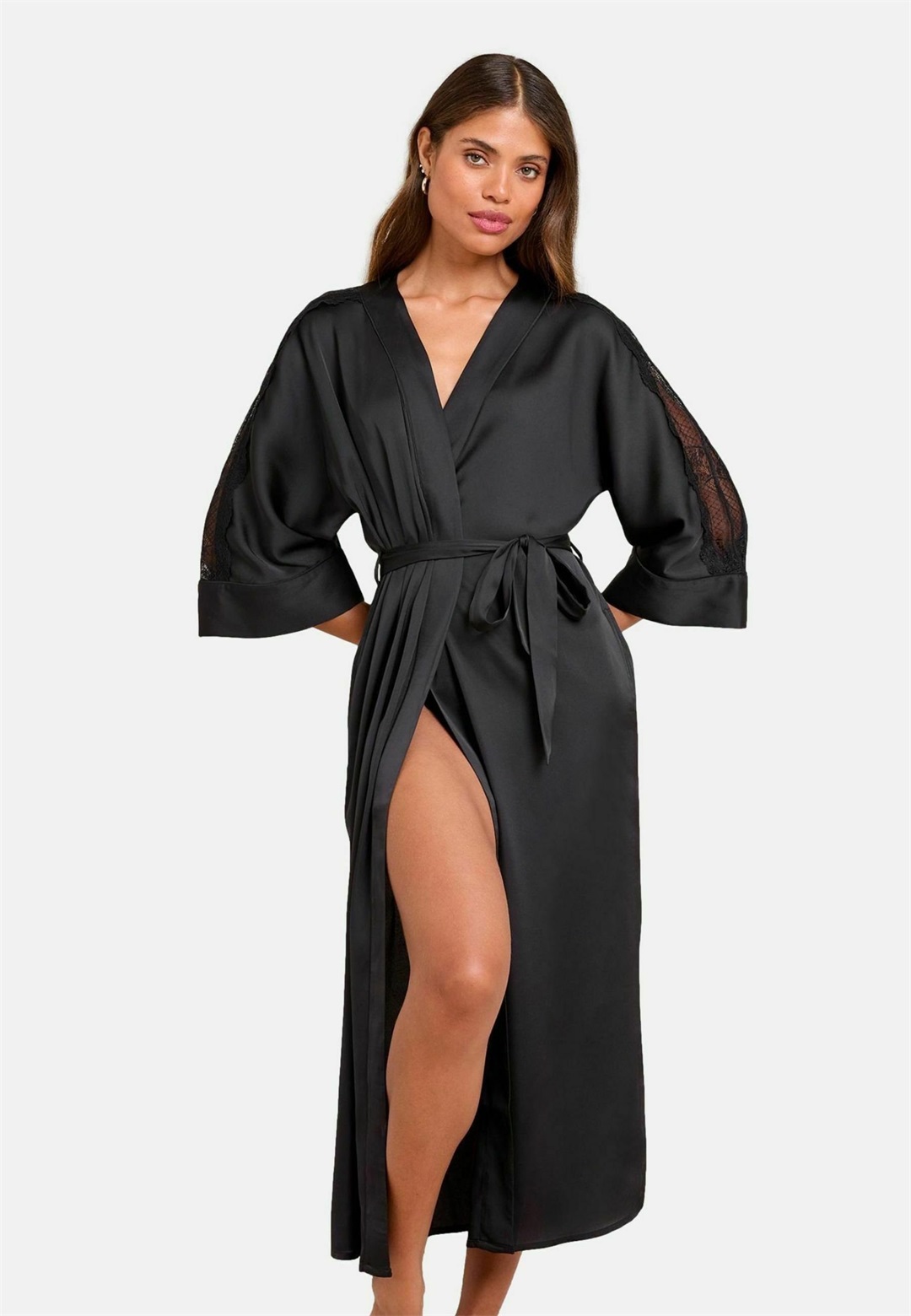 Lipsy REGULAR FIT - Bademantel - black/schwarz