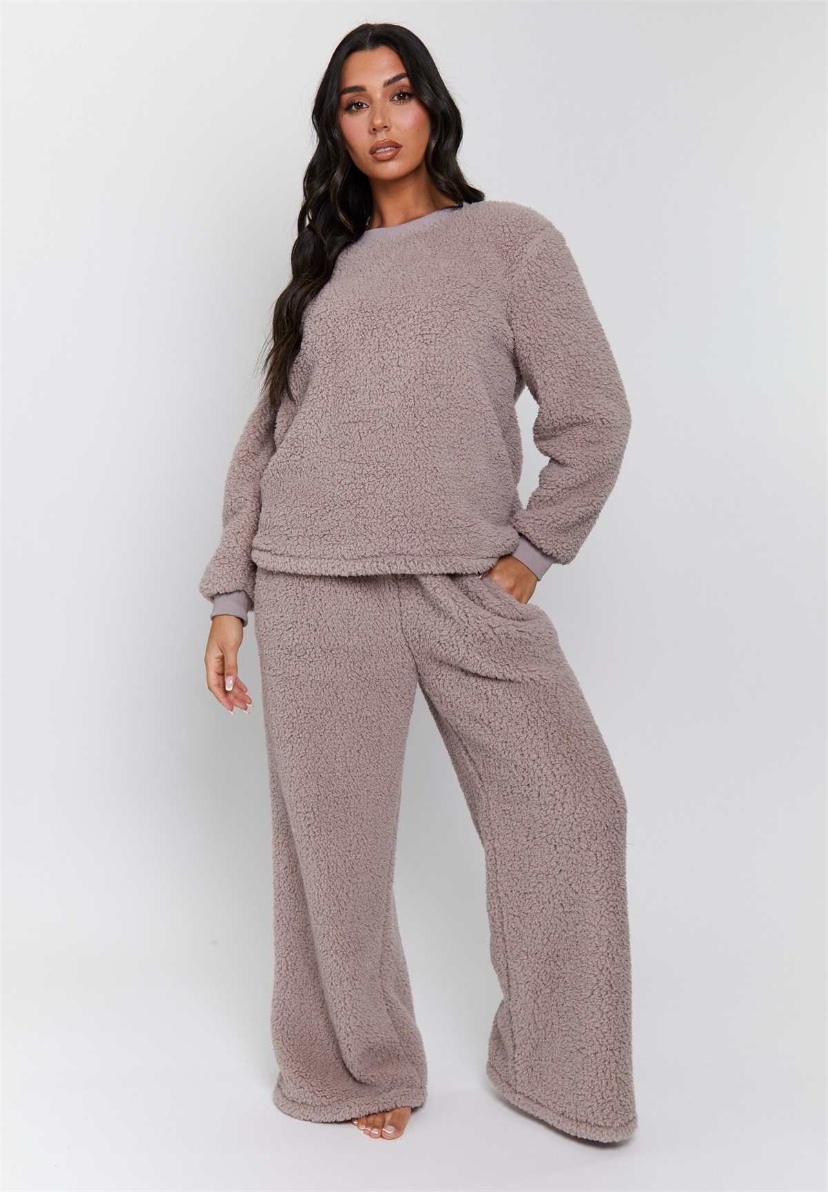 Loungeable BORG LOUNGE SET - Pyjama - mink/hellbraun