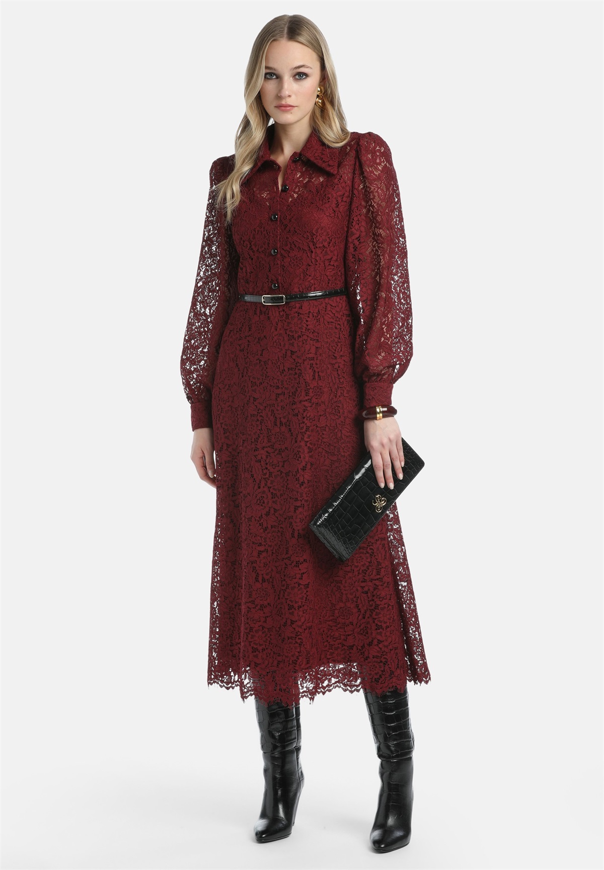 Luisa Spagnoli GARDENA - Blusenkleid - bordeaux