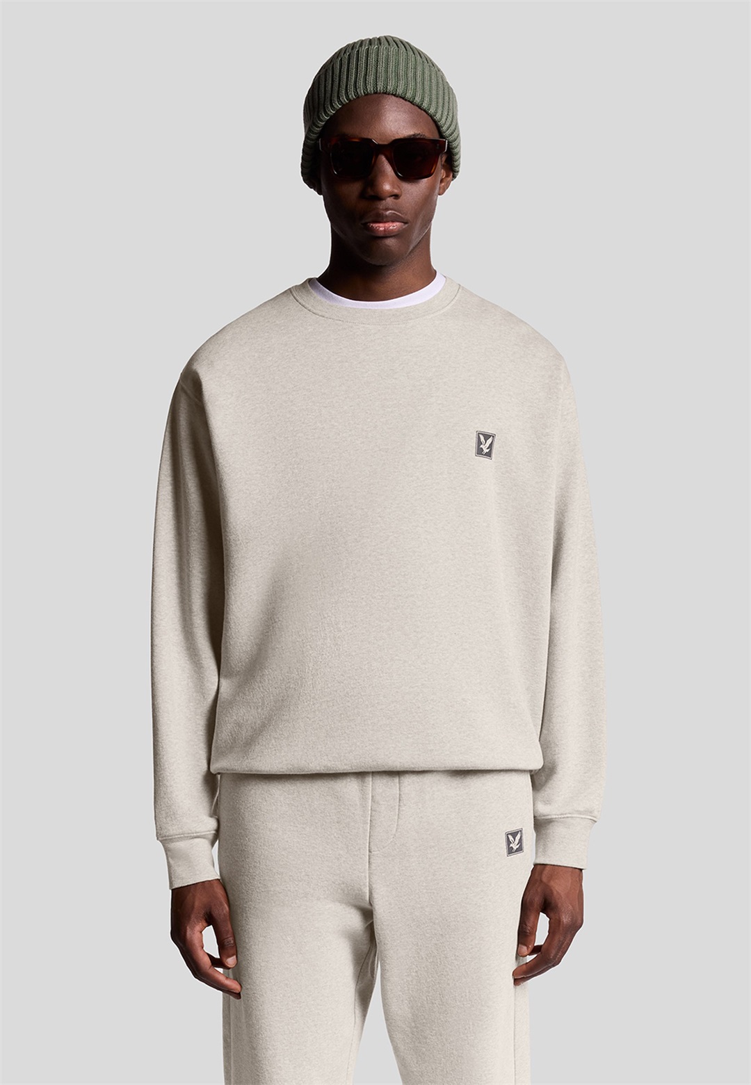 Lyle & Scott CREW NECK - Sweatshirt - z oatmeal marl/offwhite
