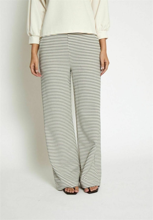 Minus MAKI HIGH WAIST - Stoffhose - s black striped/schwarz