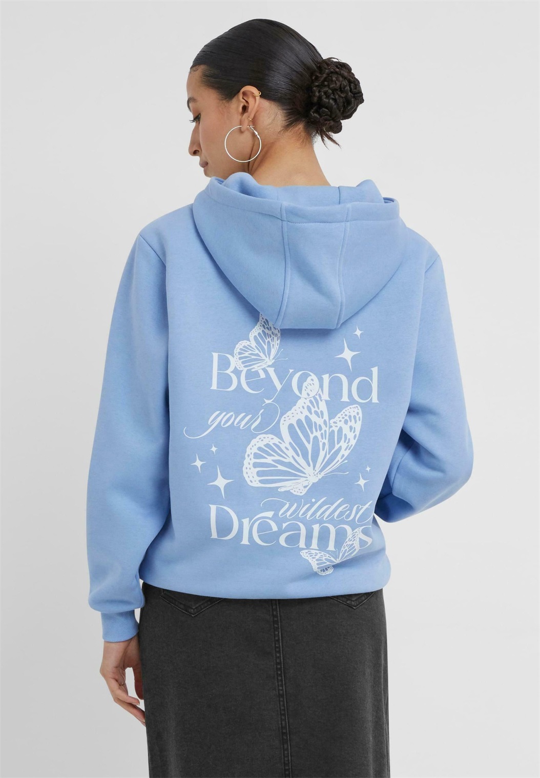 Mister Tee WILDEST DREAMS FLUFFY - Kapuzenpullover - powderblue/blau