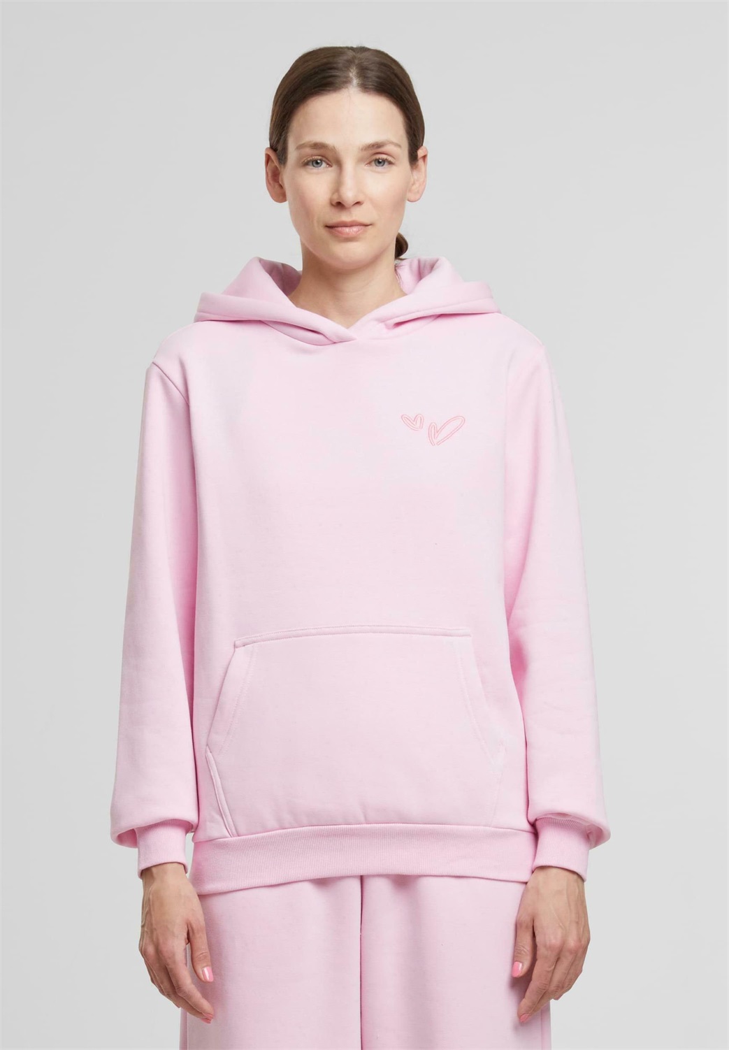 Mister Tee HEART SIGNS EMB FLUFFY - Kapuzenpullover - softpink/pink