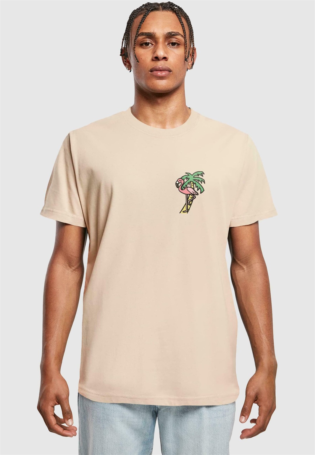 Mister Tee FLAMINGO TEE - T-Shirt print - sand