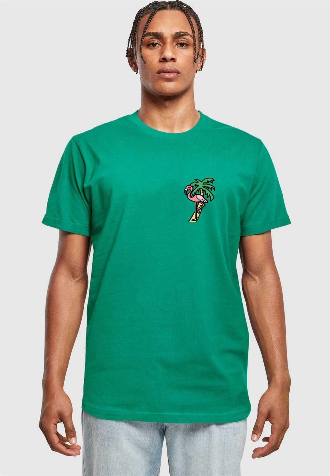 Mister Tee FLAMINGO TEE - T-Shirt print - forest green/grün