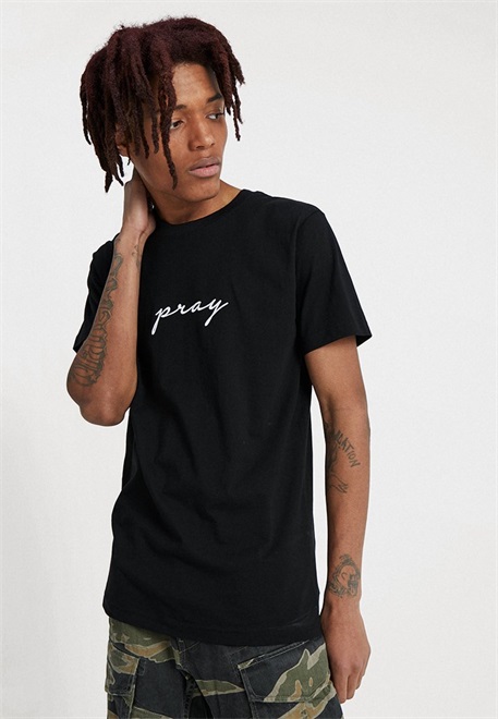 Mister Tee PRAY EMBROIDERY - T-Shirt print - black/schwarz
