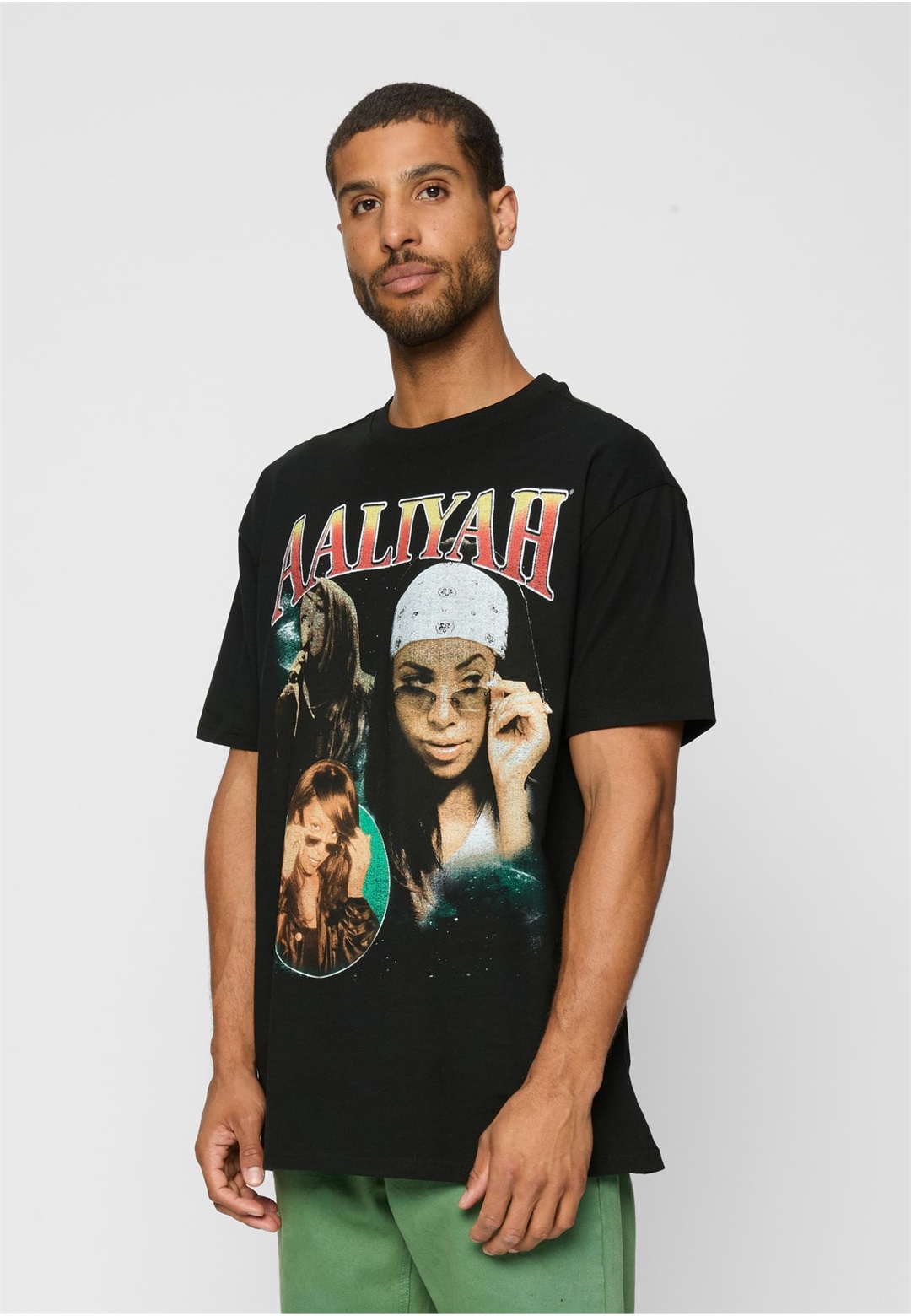 Mister Tee AALIYAH - T-Shirt print - black/schwarz