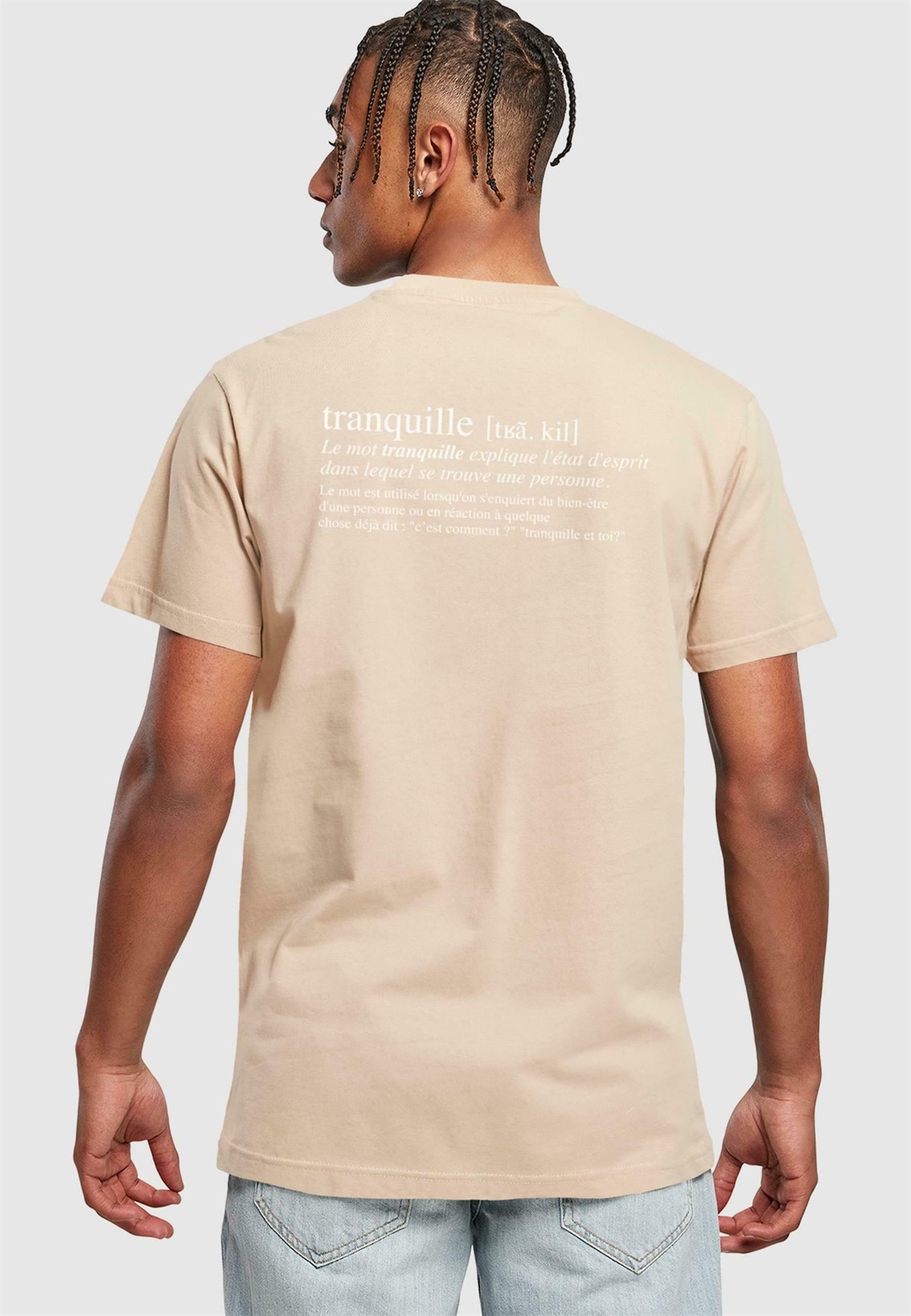 Mister Tee TRANQUILLE TEE - T-Shirt print - sand