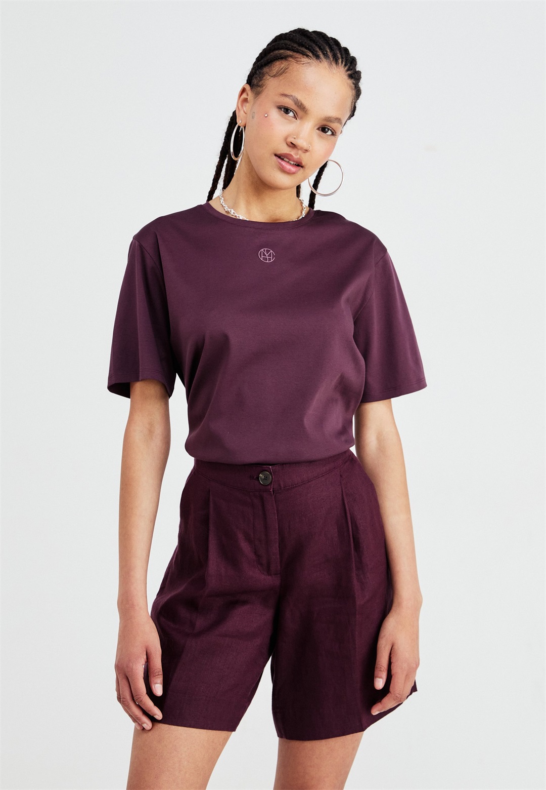 MSCH Copenhagen MELEA ICON TEE - T-Shirt basic - fudge/huckleber/braun