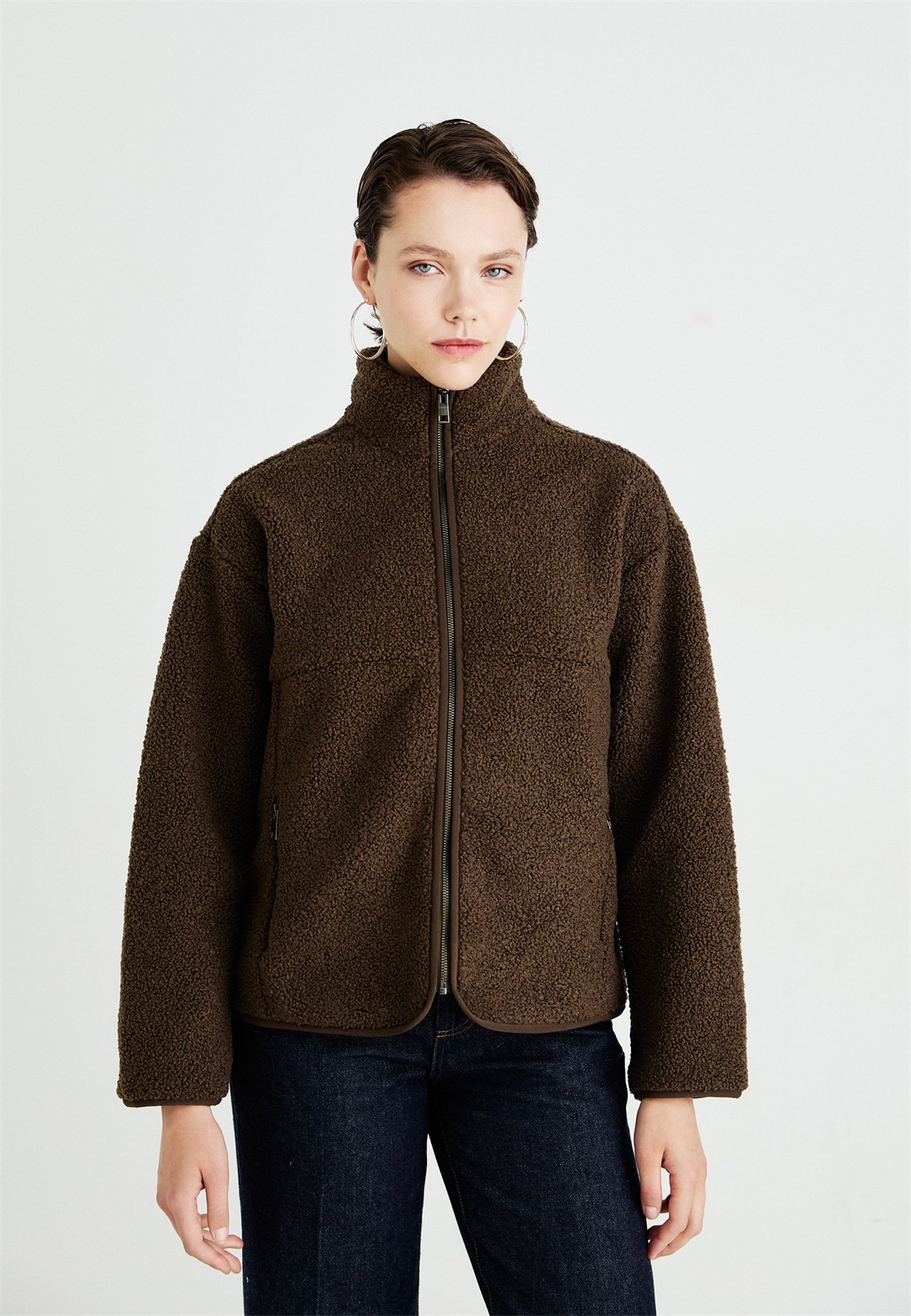 MSCH Copenhagen MSCHLETHA JACKET - Fleecejacke - slate black/braun