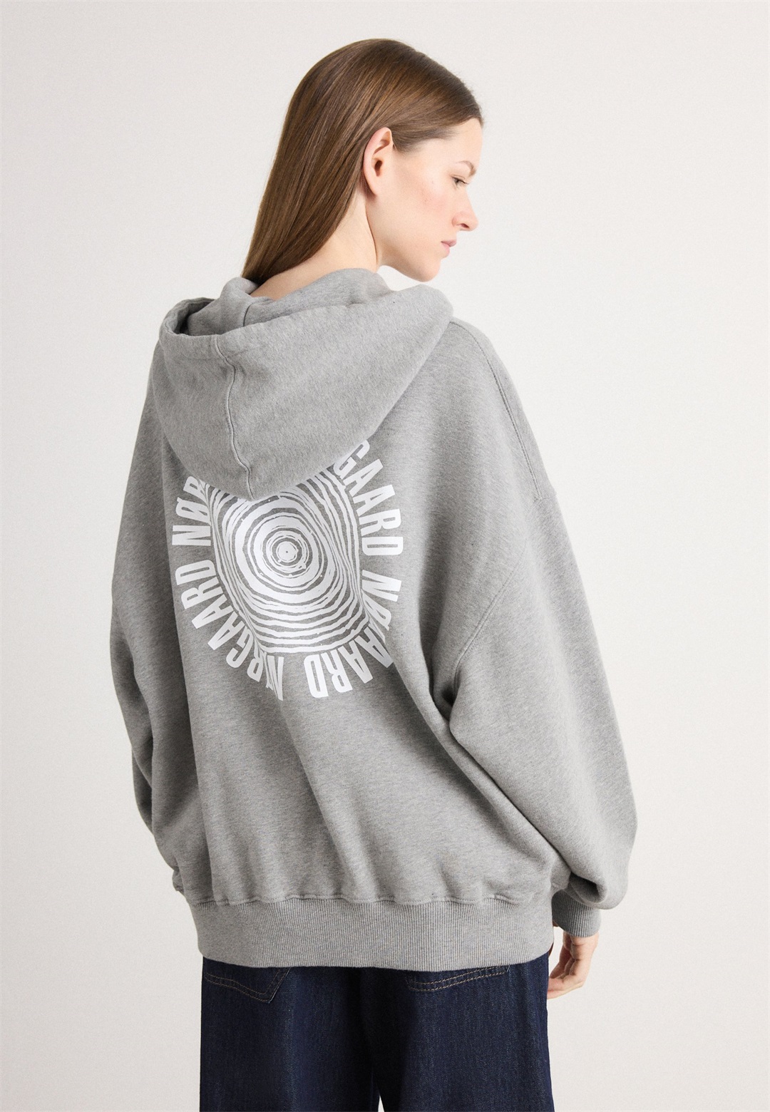 Mads Nørgaard HOODIE - Sweatshirt - medium grey melange/grau-meliert