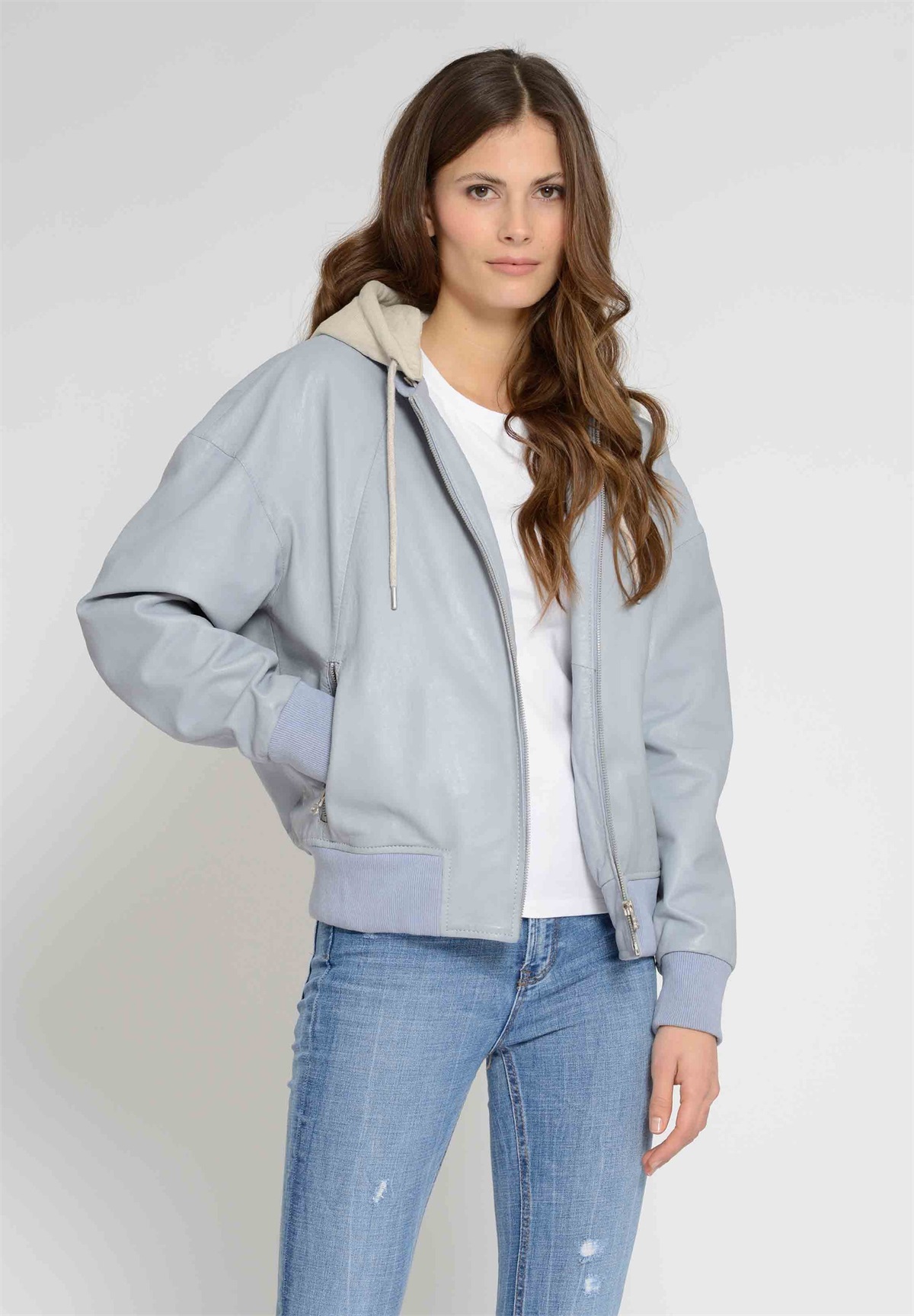 Maze Lederjacke - baby blue/hellblau