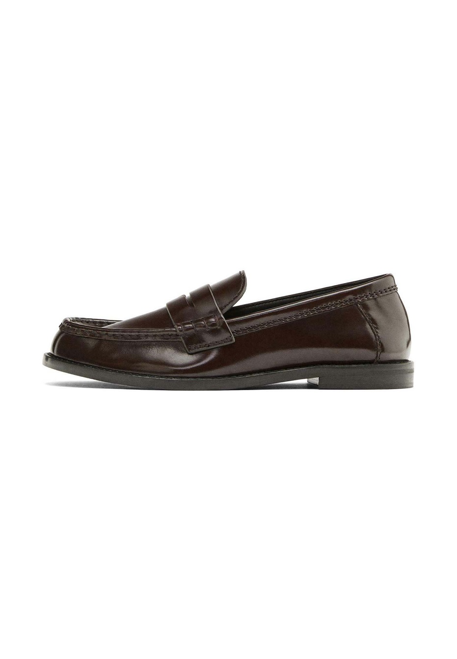 Massimo Dutti LOAFERS WITH GLOSSY FINISH - Slipper - dark brown/dunkelbraun