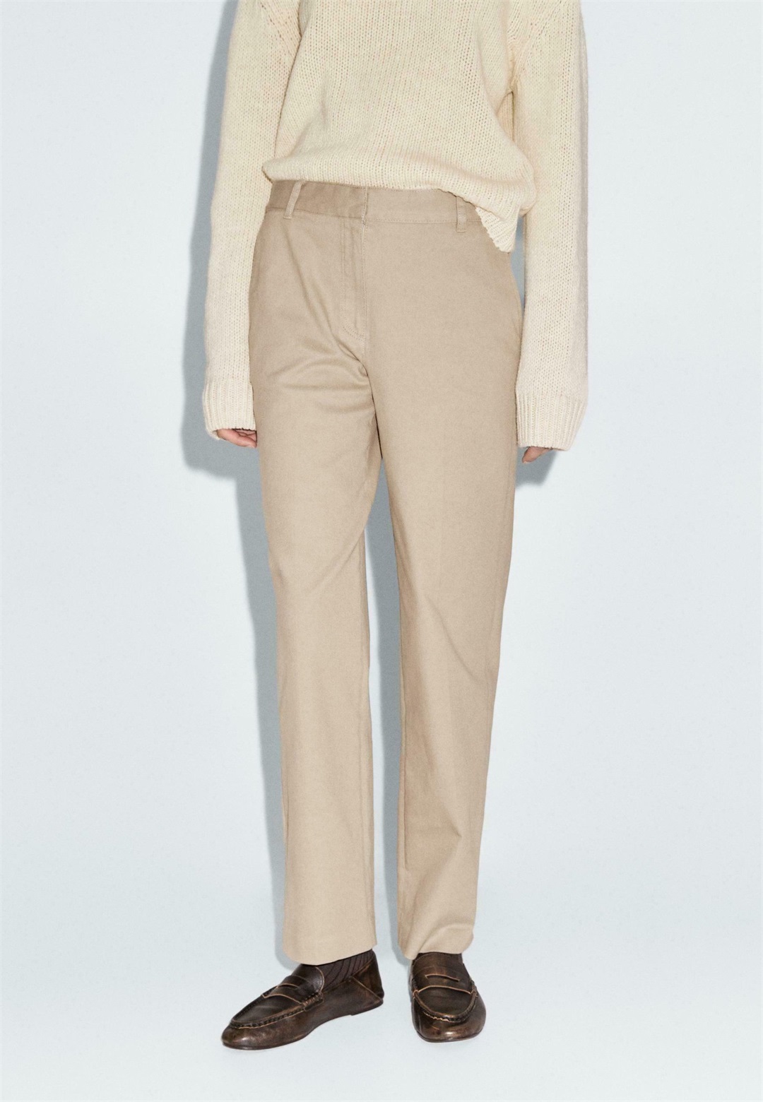 Massimo Dutti STRAIGHT - Stoffhose - beige