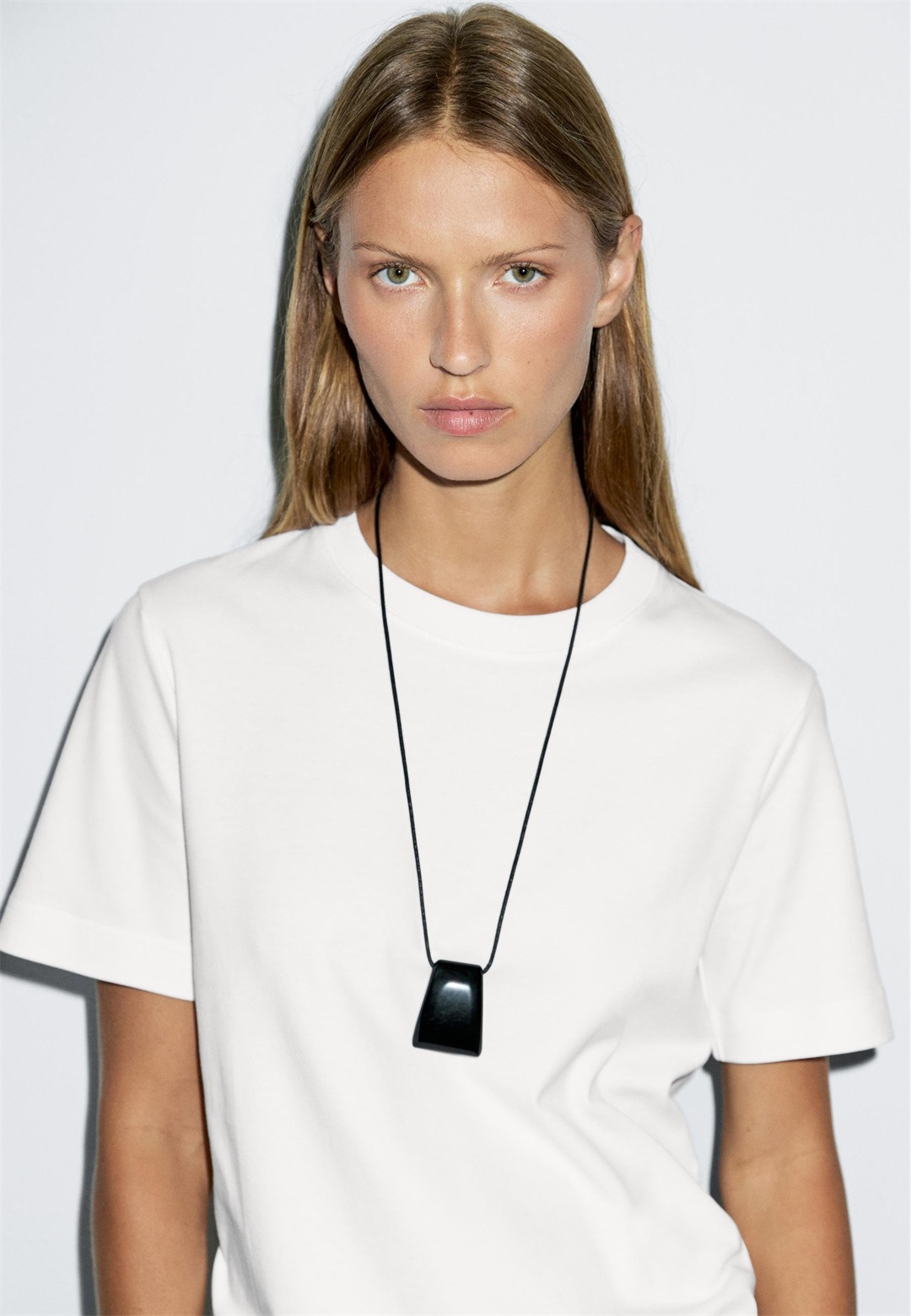 Massimo Dutti SHORT SLEEVE INTERLOCK WITH CREW NECK - T-Shirt basic - white/weiß