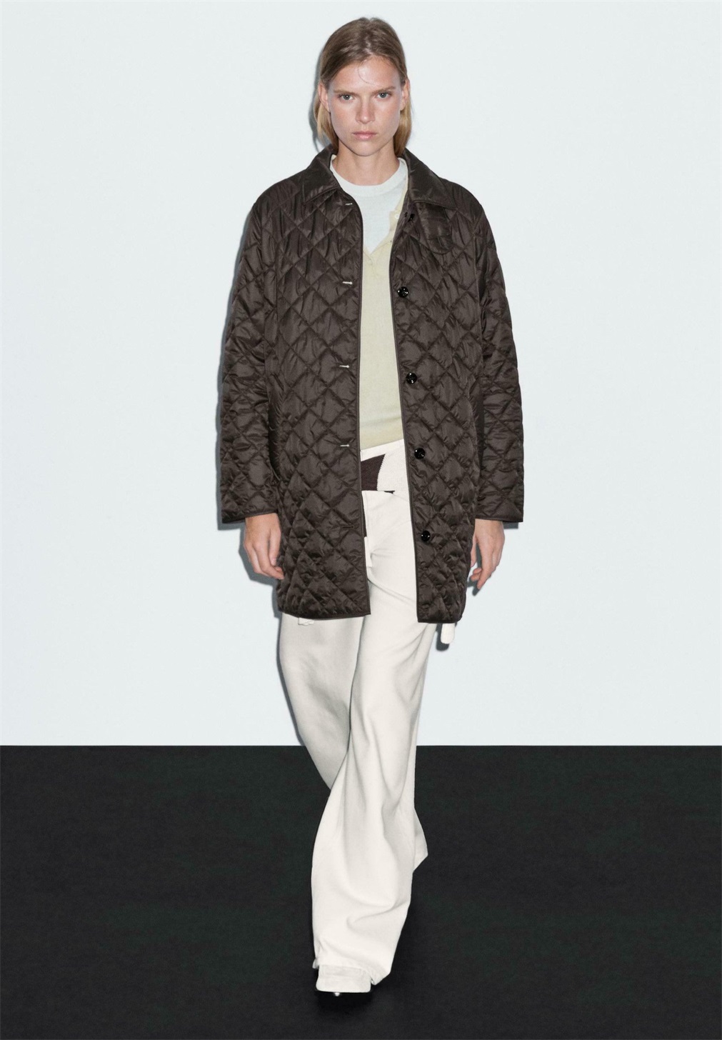 Massimo Dutti LONG LIGHTWEIGHT - Wintermantel - dark brown/dunkelbraun