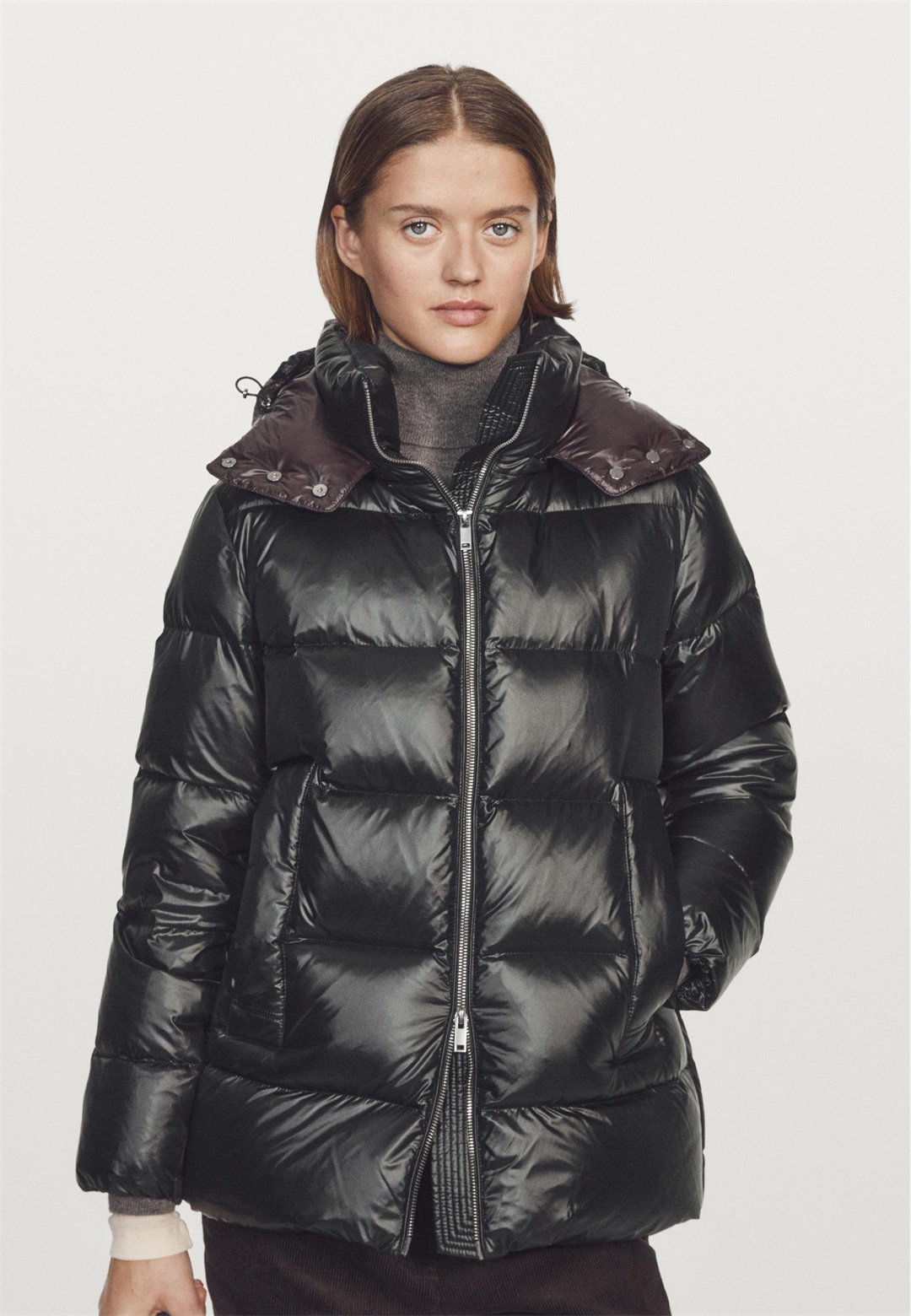 Massimo Dutti WATER-REPELLENT PUFFER - Daunenjacke - black/schwarz