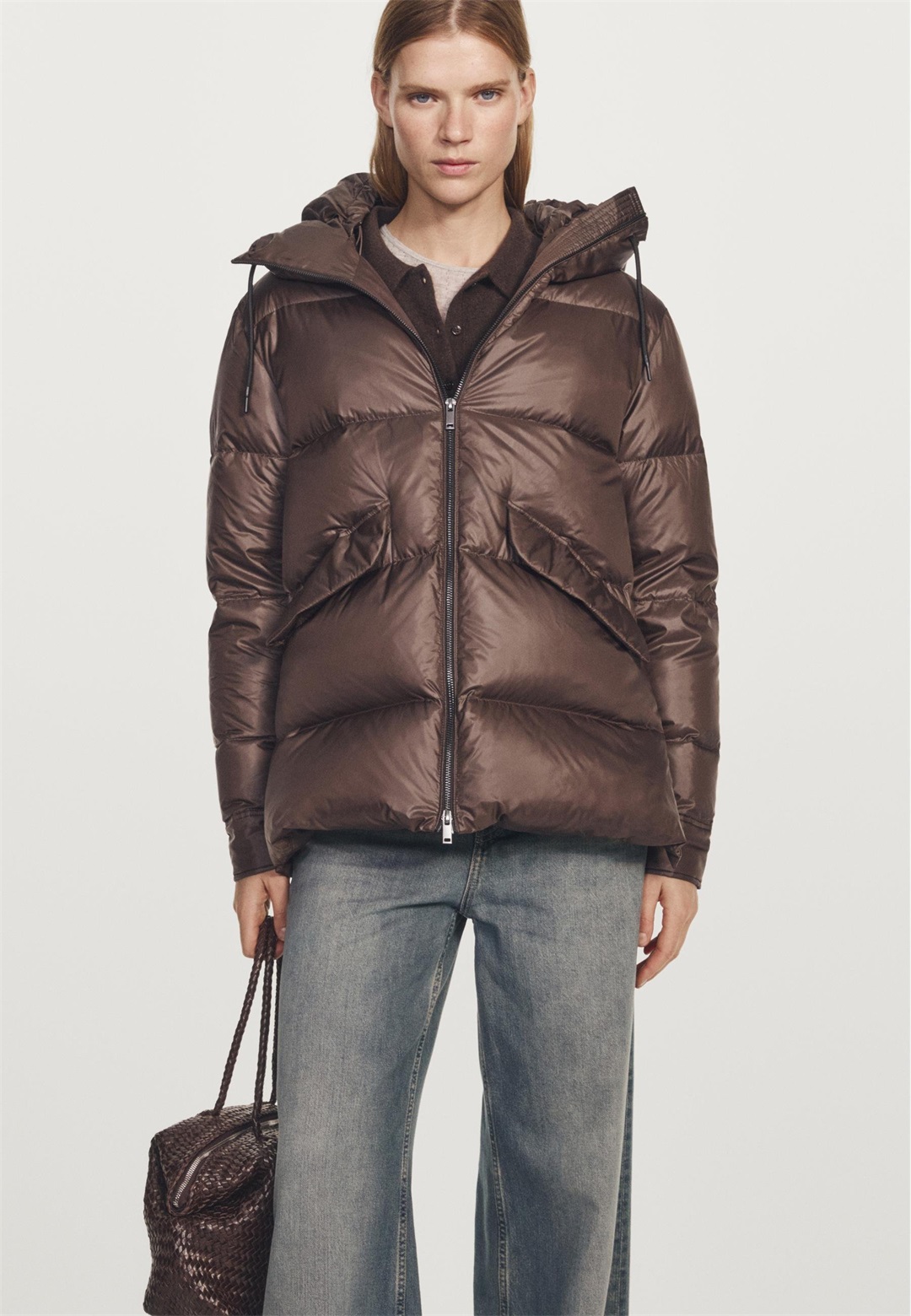 Massimo Dutti WATER-REPELLENT PUFFER - Daunenjacke - brown/braun