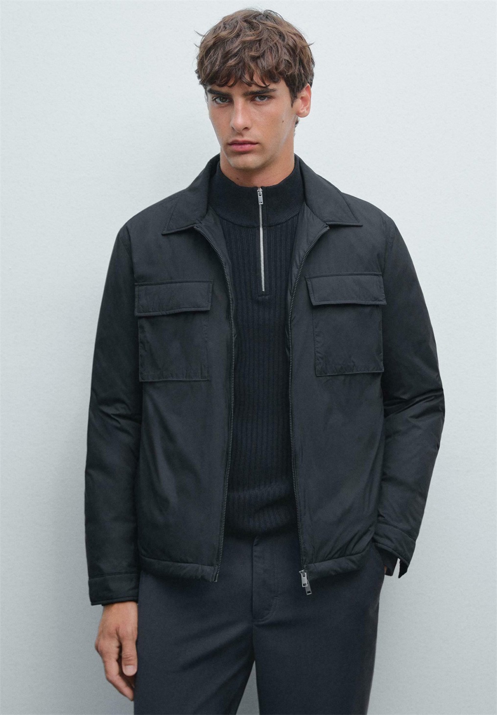 Massimo Dutti WATER-REPELLENT ULTRA LIGHTWEIGHT DOWN - Übergangsjacke - dark blue/dunkelblau