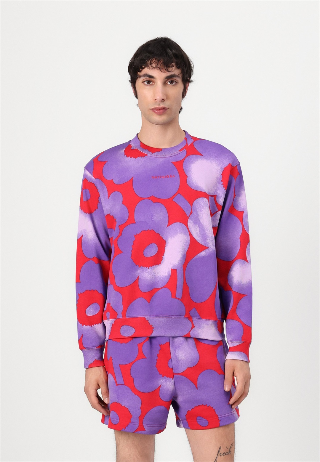 Marimekko LEIOT AKVARELLI UNIKKO UNISEX - Sweatshirt - red/lilac/mehrfarbig
