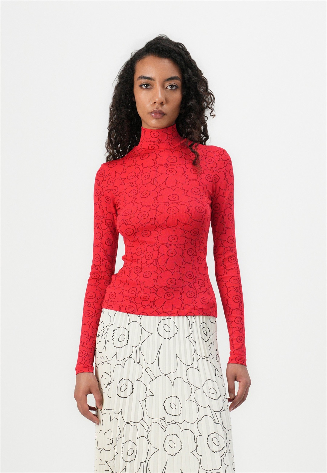 Marimekko SOLMIA PIIRTO UNIKKO - Langarmshirt - red/wine red/rot