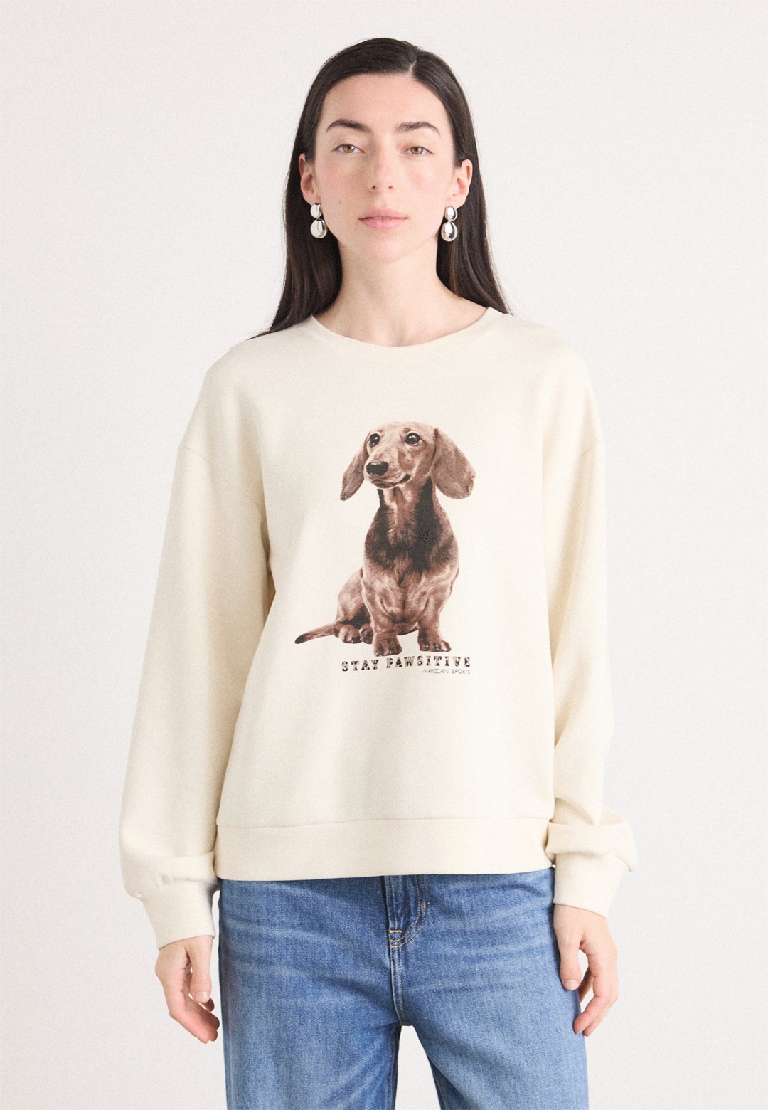 Marc Cain Sweatshirt - bright ecru/offwhite