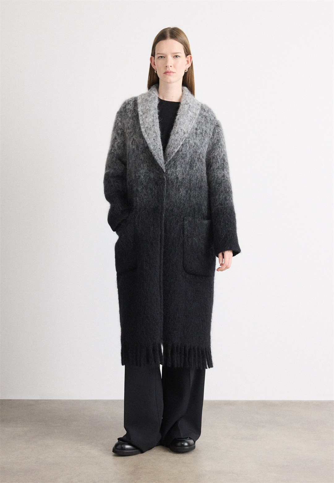 Marc Cain Klassischer Mantel - smoke/offwhite