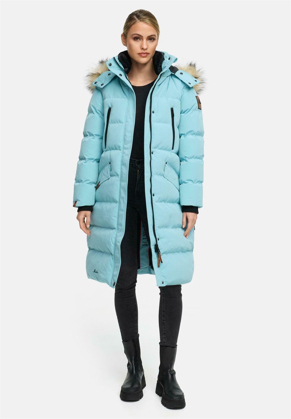 Marikoo SCHNEESTERNCHEN - Wintermantel - sky blue/hellblau-meliert