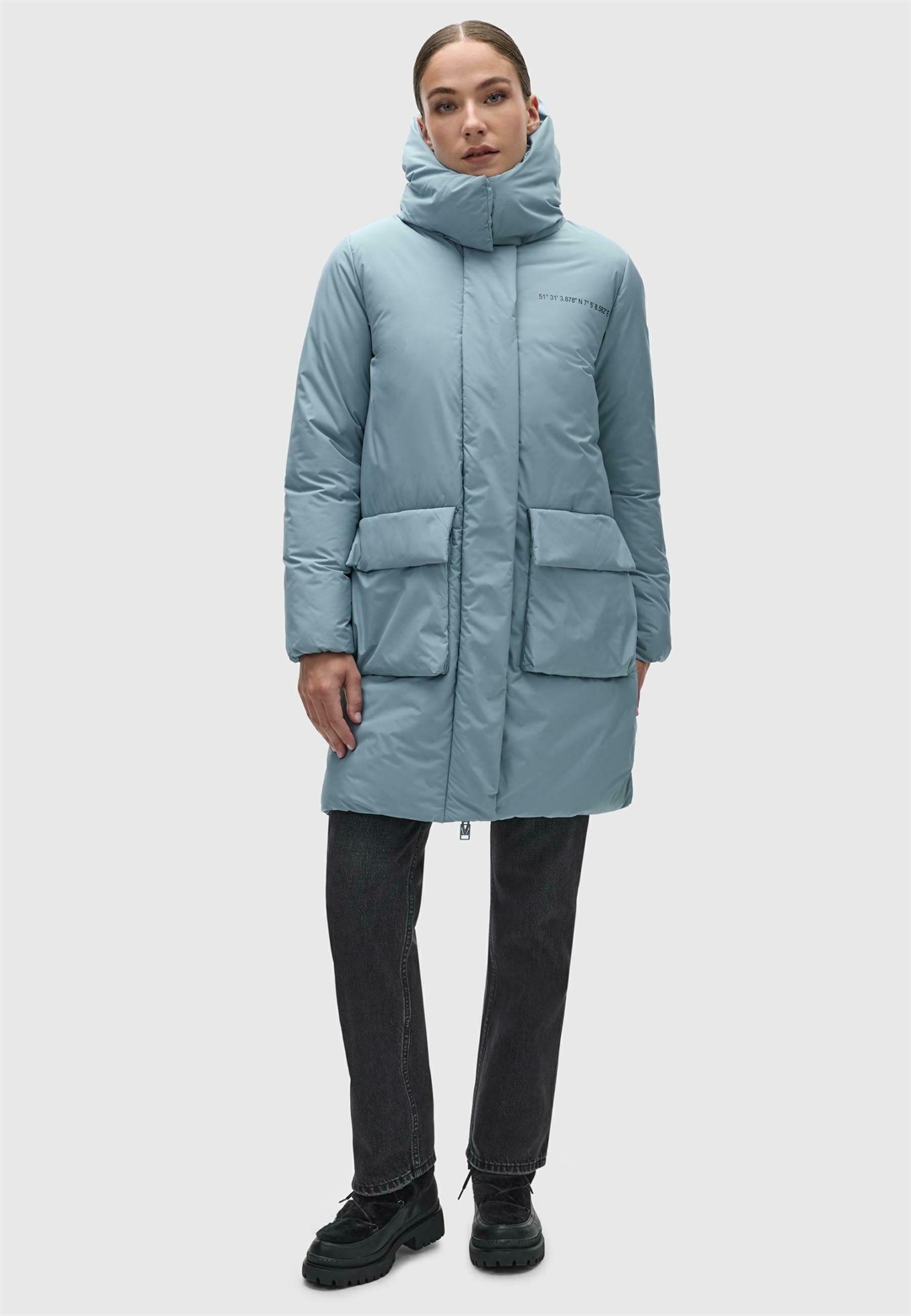 Marikoo NANAMI - Wintermantel - powder blue/blau-meliert