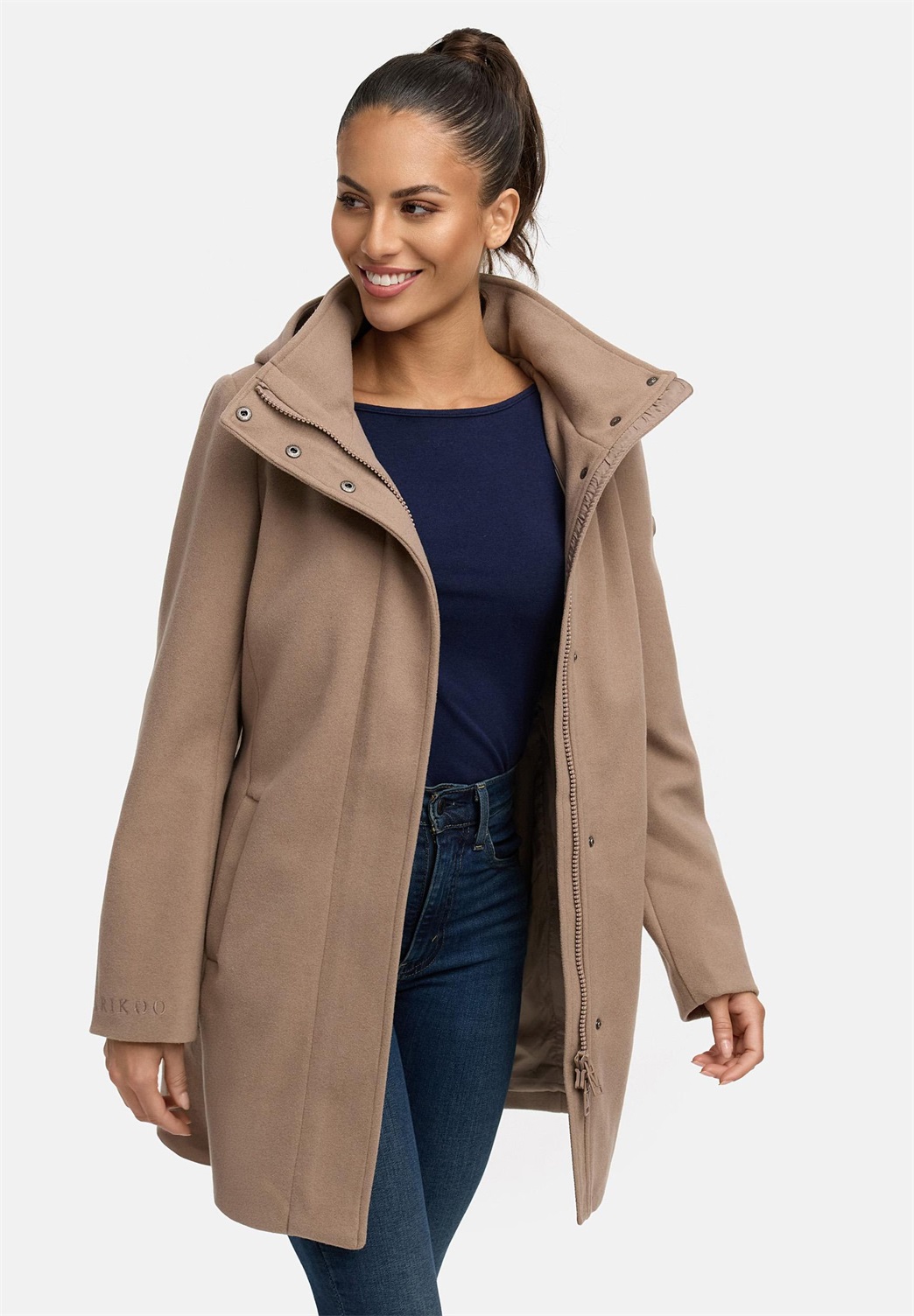 Marikoo KATALINAA 16 - Kurzmantel - taupe grey/taupe