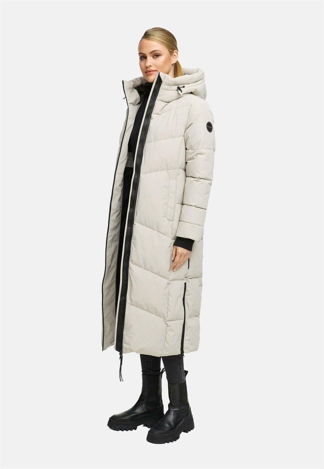 Marikoo Wintermantel - bone/grau-metallic