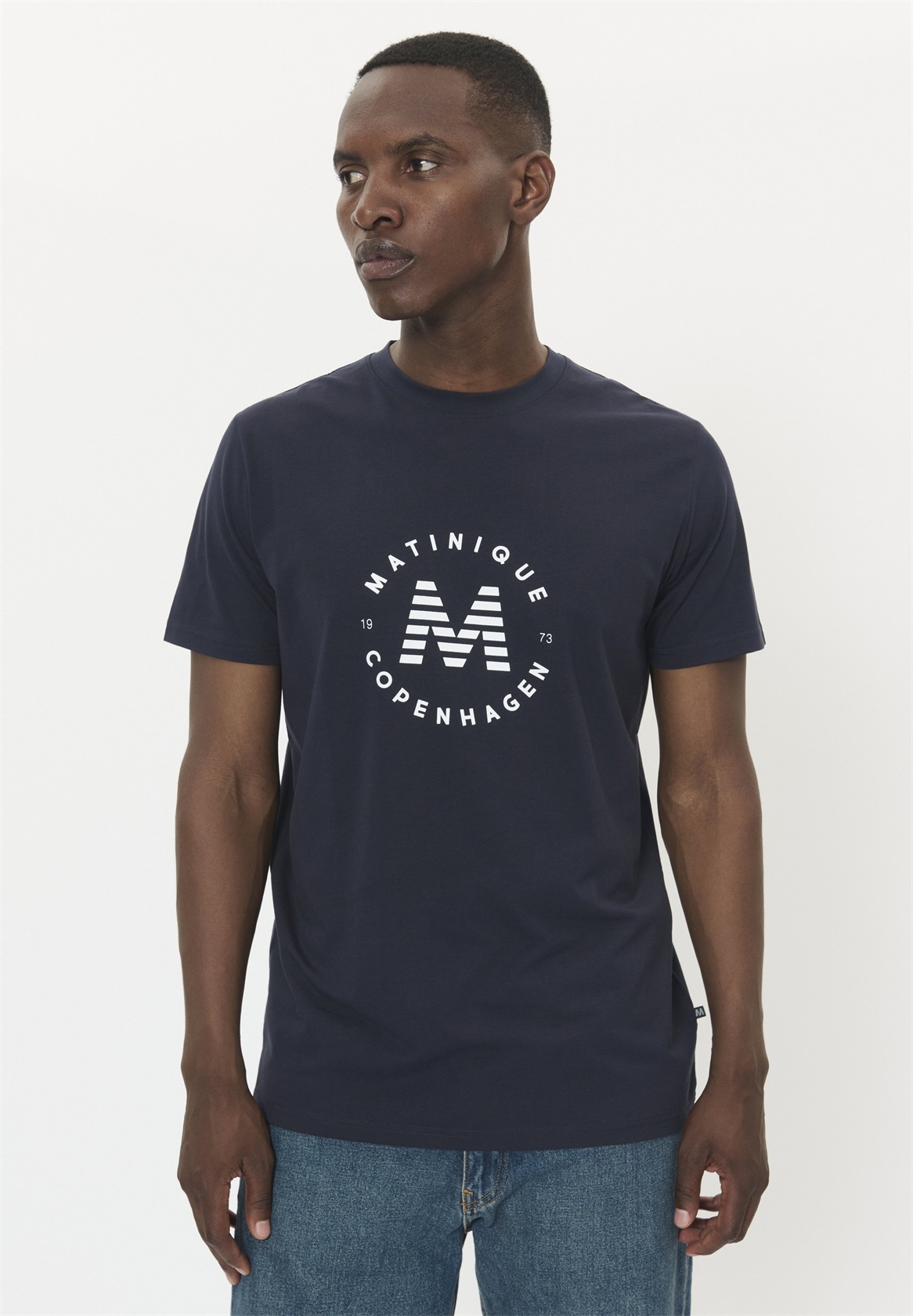 Matinique LOGO - T-Shirt print - dark navy/dunkelblau