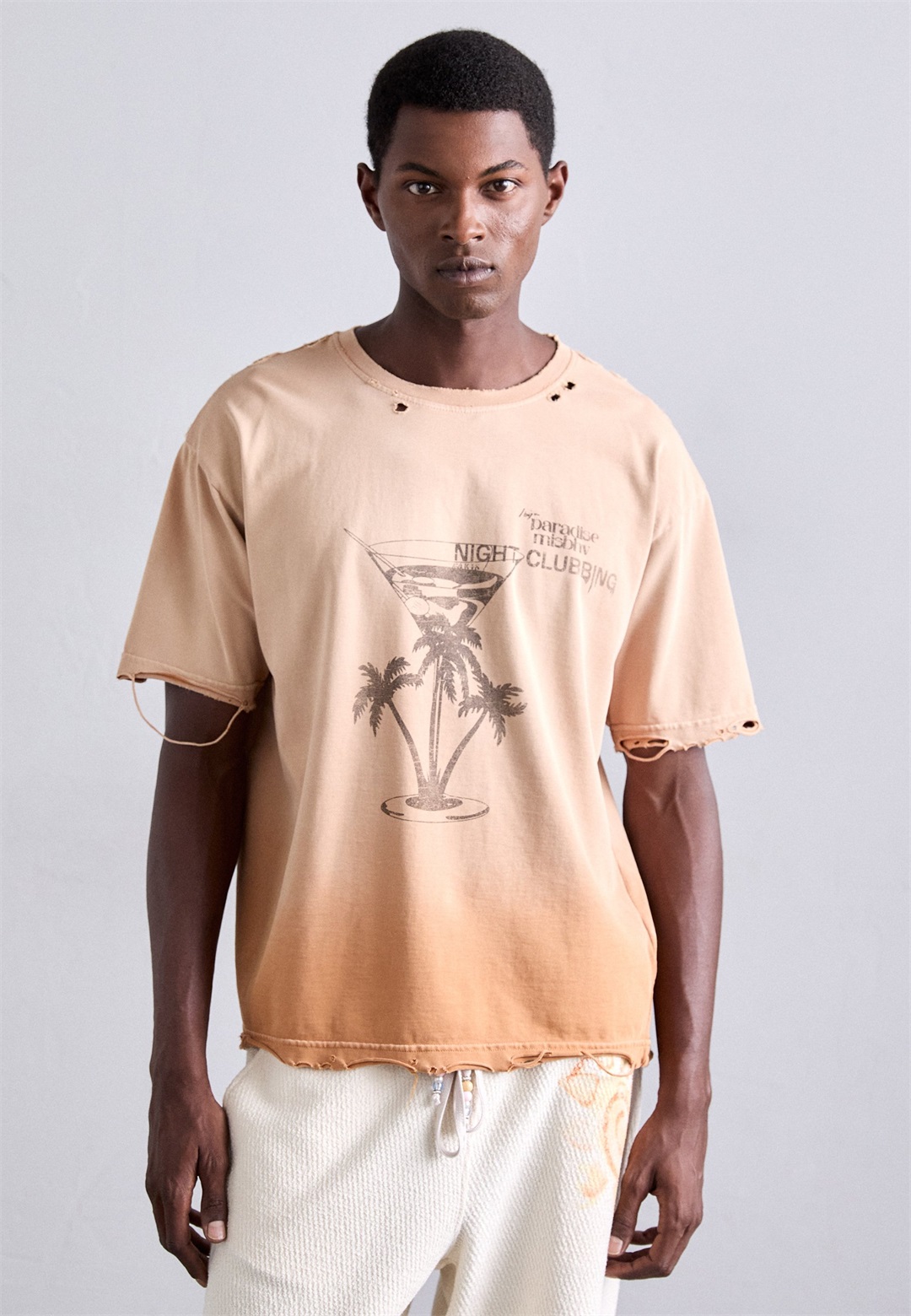 MISBHV PARADISE NIGHT CLUBBING - T-Shirt print - butter yellow/dunkelgelb