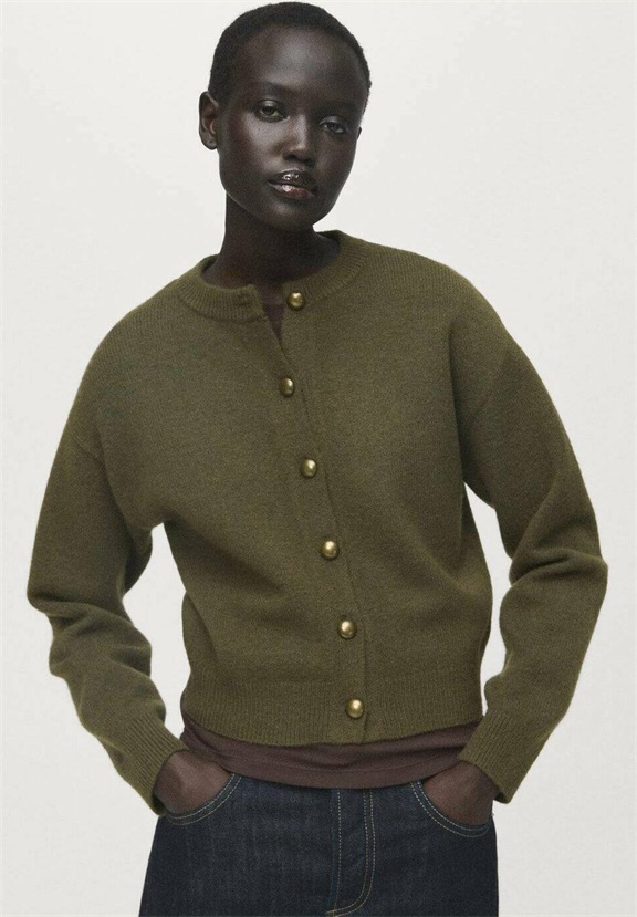Mango Strickjacke - khaki