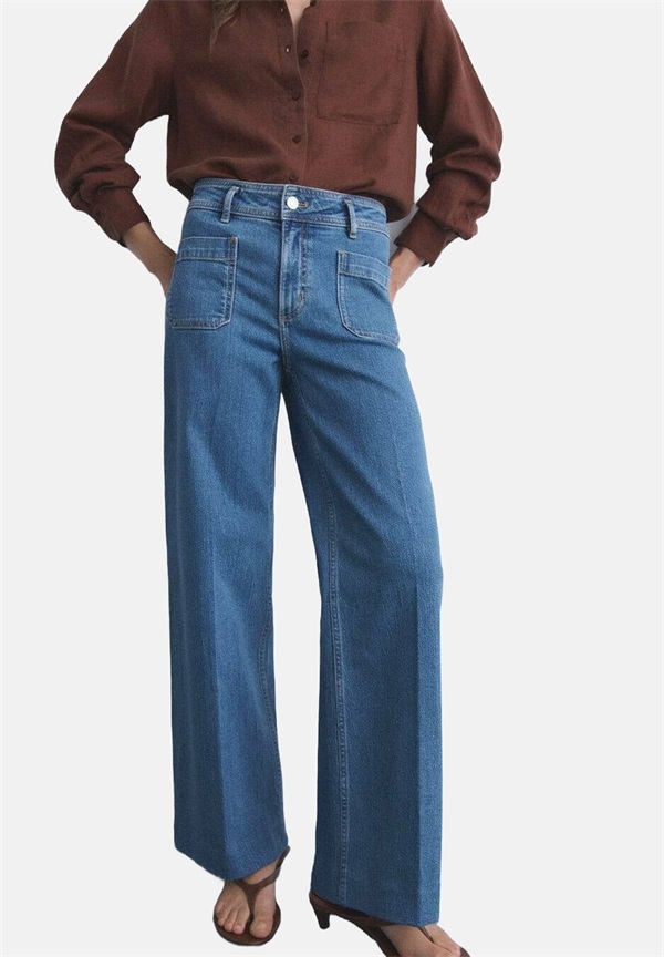 Mango Wide Leg - blue/blau