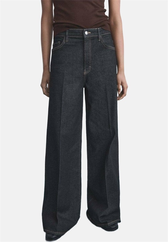 Mango HIGH-RISE WIDELEG - Jeans Relaxed Fit - blue/blau