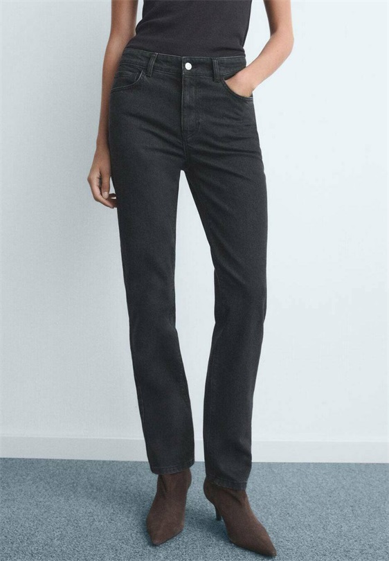 Mango Jeans Straight Leg - black denim