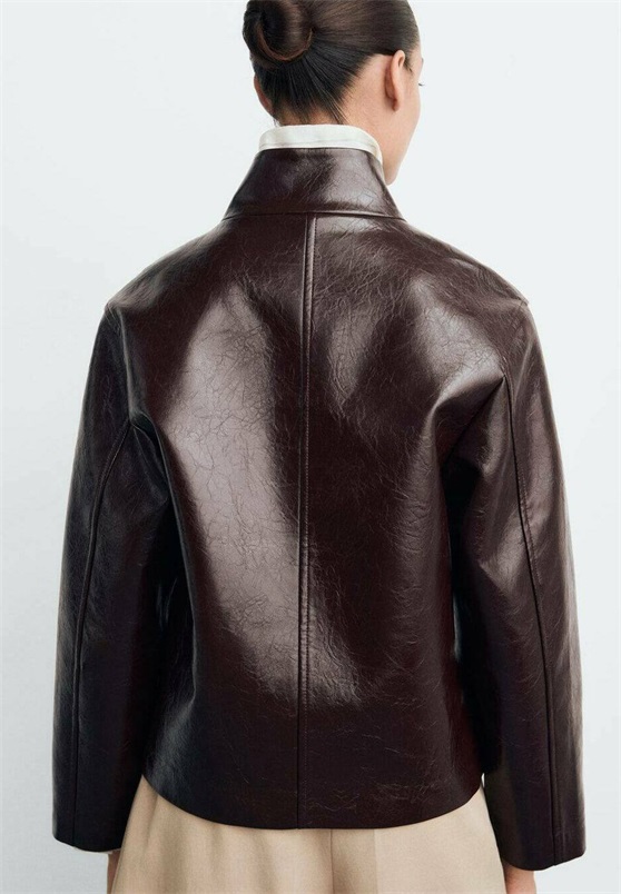 Mango Kunstlederjacke - brown/braun