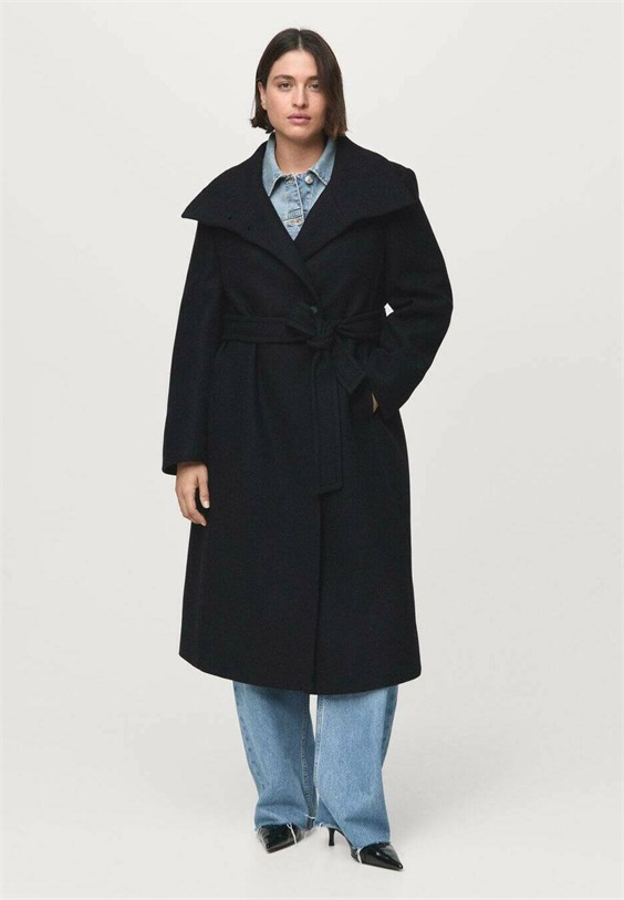 Mango Klassischer Mantel - black/schwarz