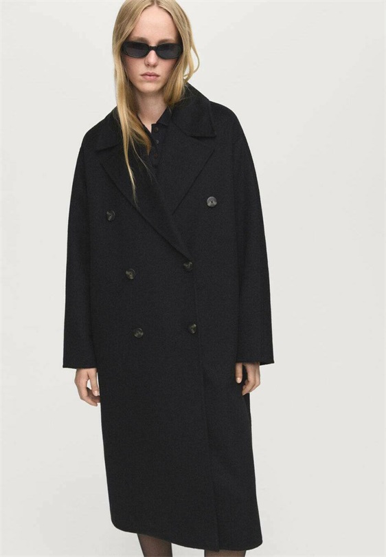 Mango Klassischer Mantel - zwart/schwarz