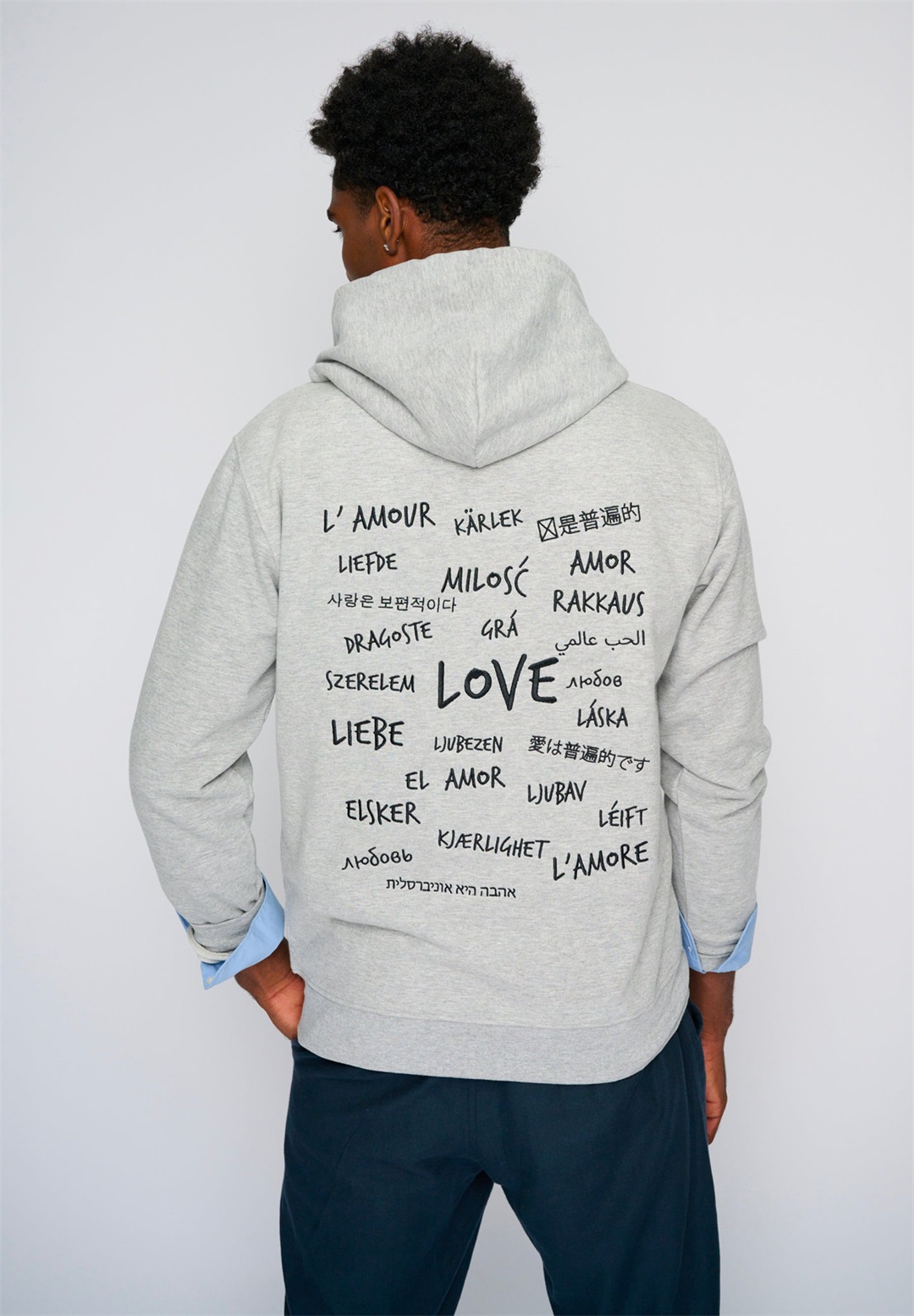 Mira Paris UNIVERSAL LOVE BACK PRINT - Sweatjacke - grey/grau
