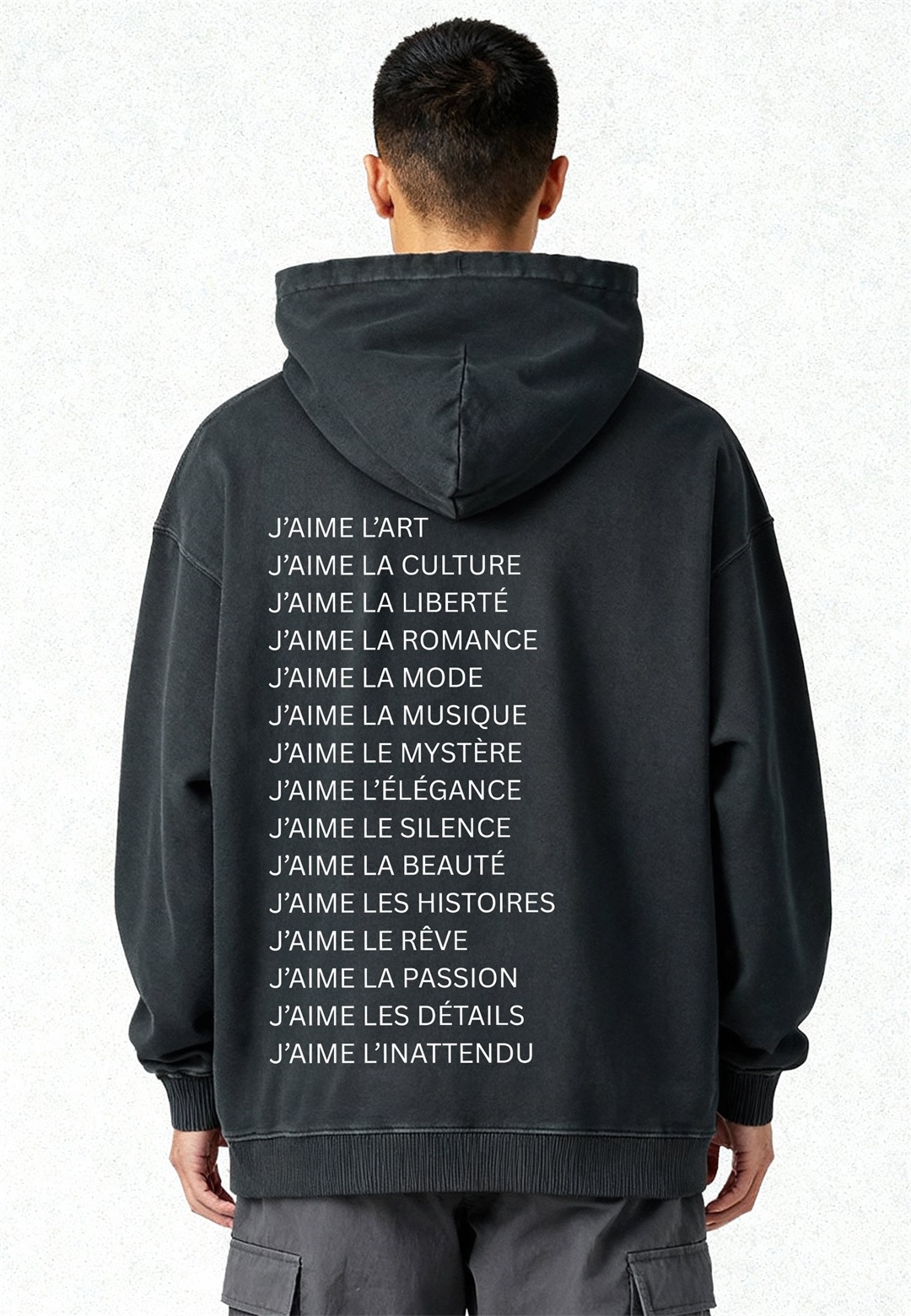 Mira Paris JAIME MIRA OVERSIZED VINTAGE PRINT - Kapuzenpullover - black denim