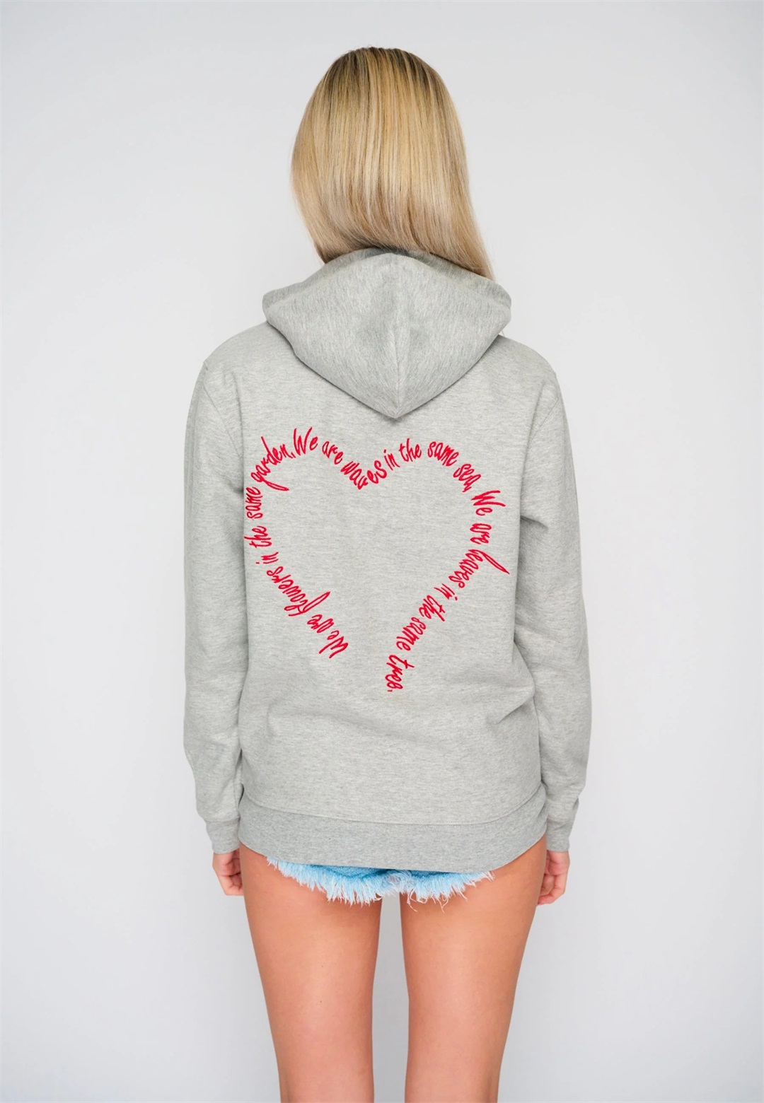 Mira Paris FLOWERS BACK EMBROIDERY UNISEX ZIPPED - Sweatjacke - grey/hellgrau