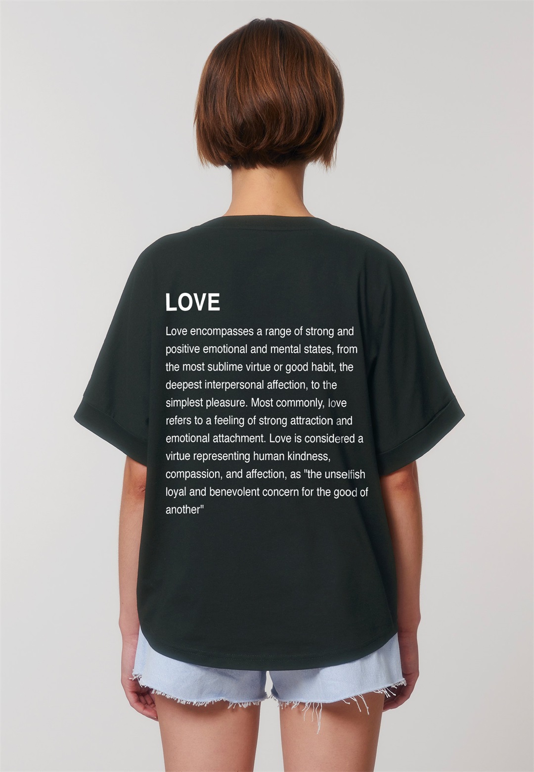 Mira Paris LOVE DEFINITION BACK PRINT ROLLUP TEE OVERSIZED - T-Shirt print - black/schwarz
