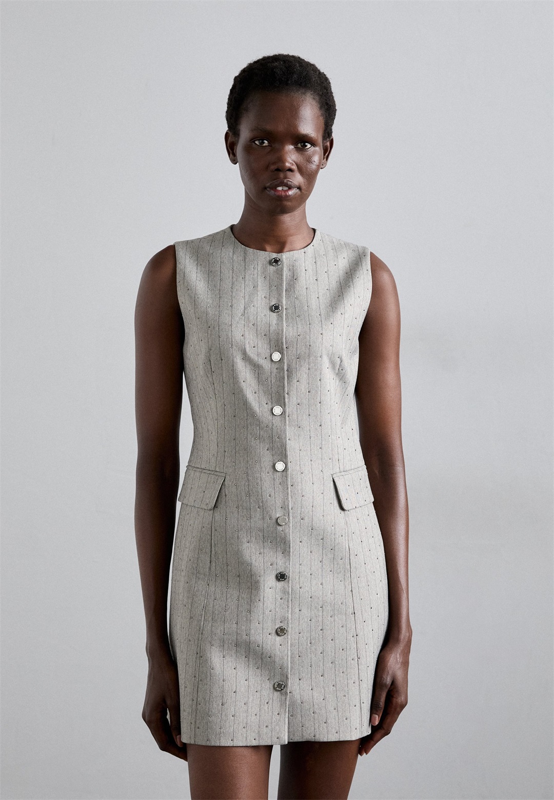 Maje RAFIL - Freizeitkleid - gris clair/hellgrau