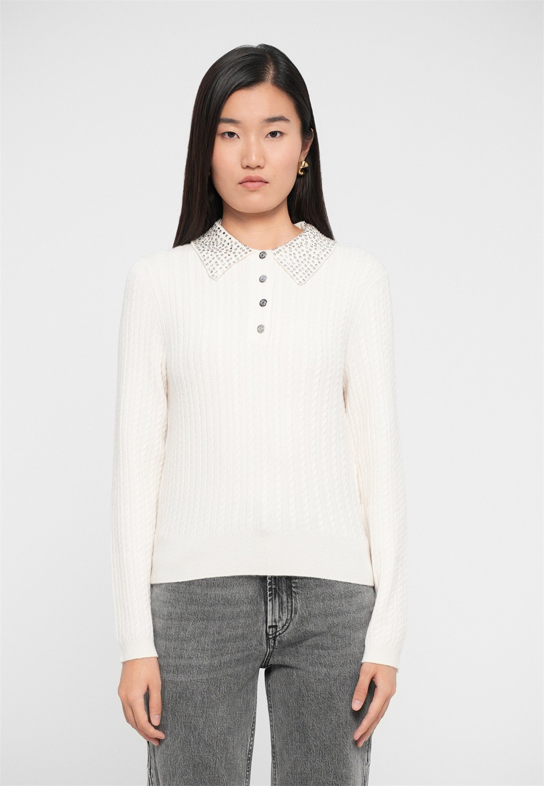 Maje MITORSALYC - Strickpullover - ecru/offwhite