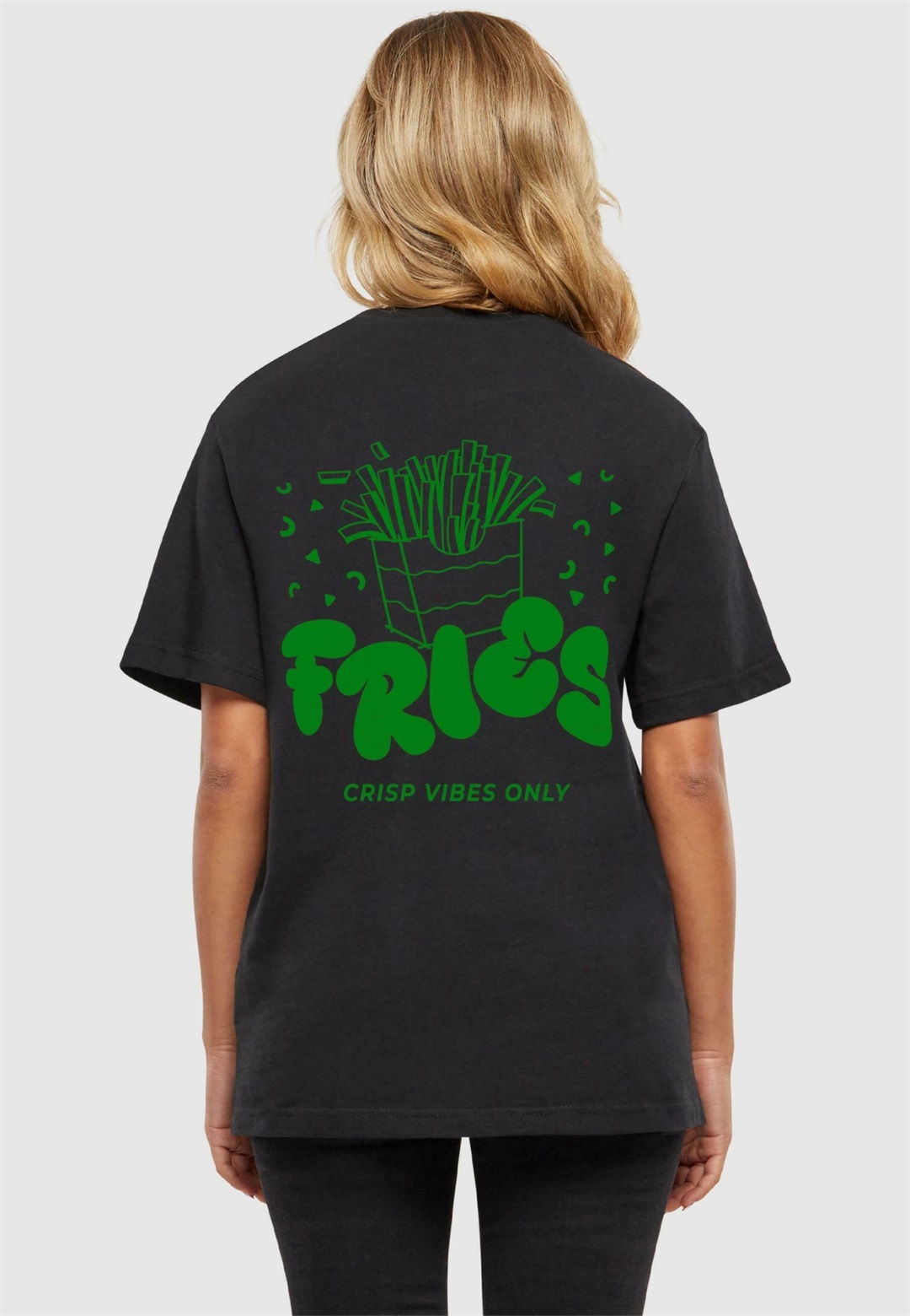 Merchcode FRIES TEE - T-Shirt print - black/schwarz